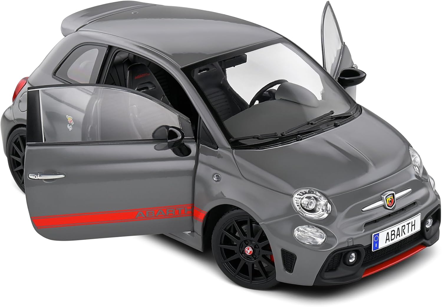 Detalle de Solido 1:18 Fiat 695 Abarth XSR Edition Yamaha Record Grey 2022 – metalowy model