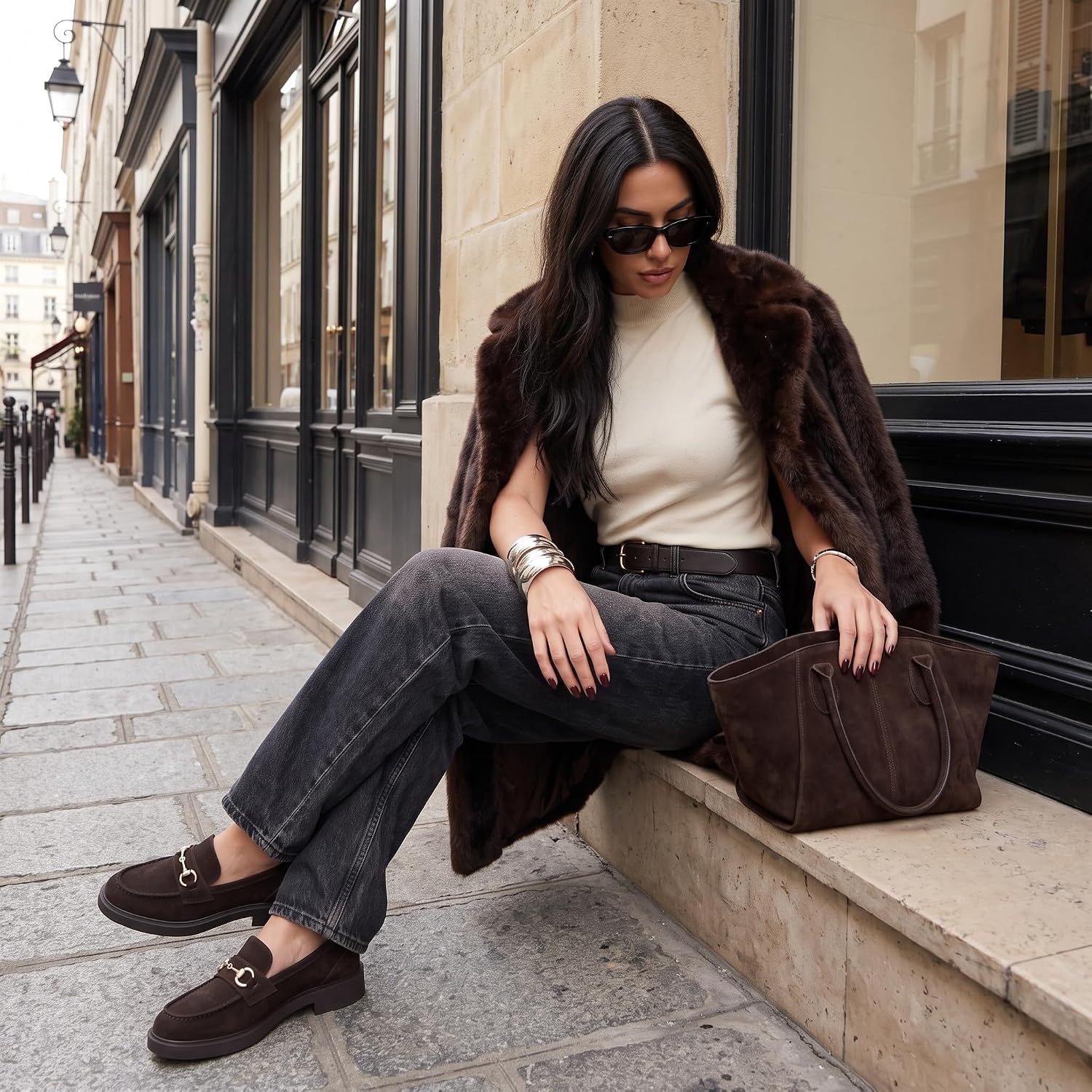 Detalle de CUSHIONAIRE Women's Loafers in Genuine Leather