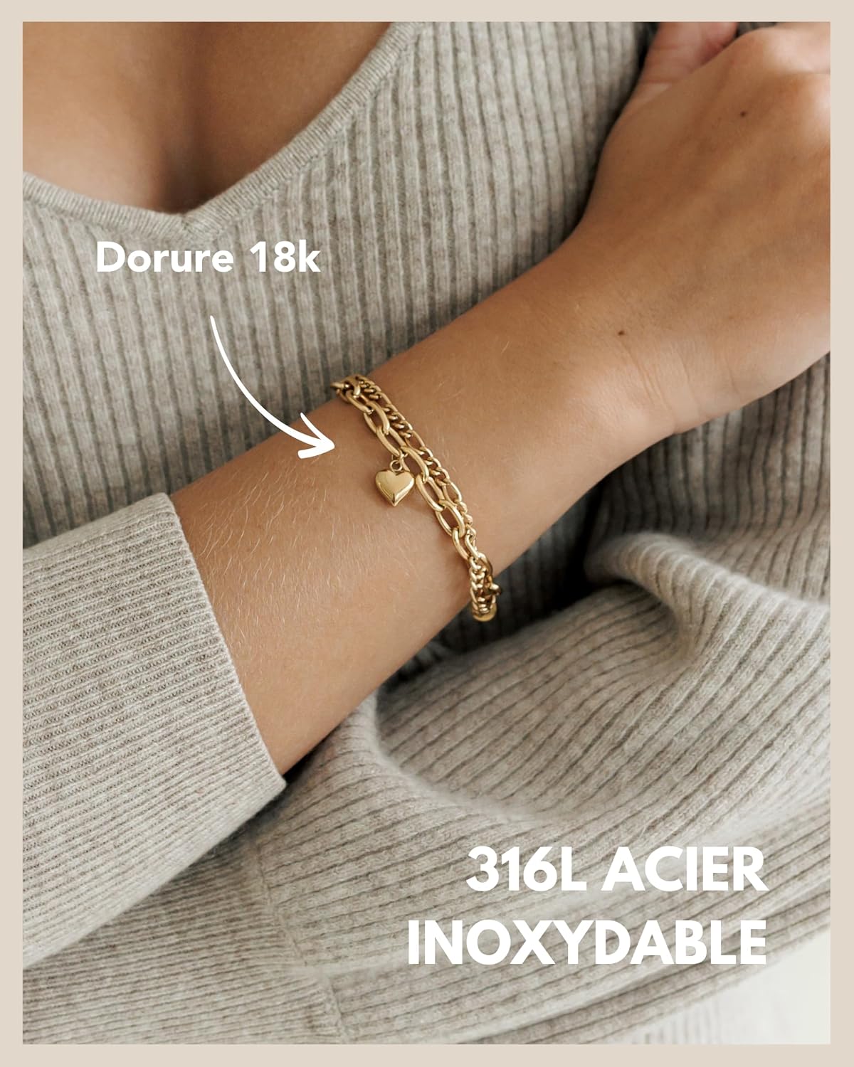 Detalle 2 de GD GOOD.designs Bracelet cœur 14,5–19,5 cm 💍