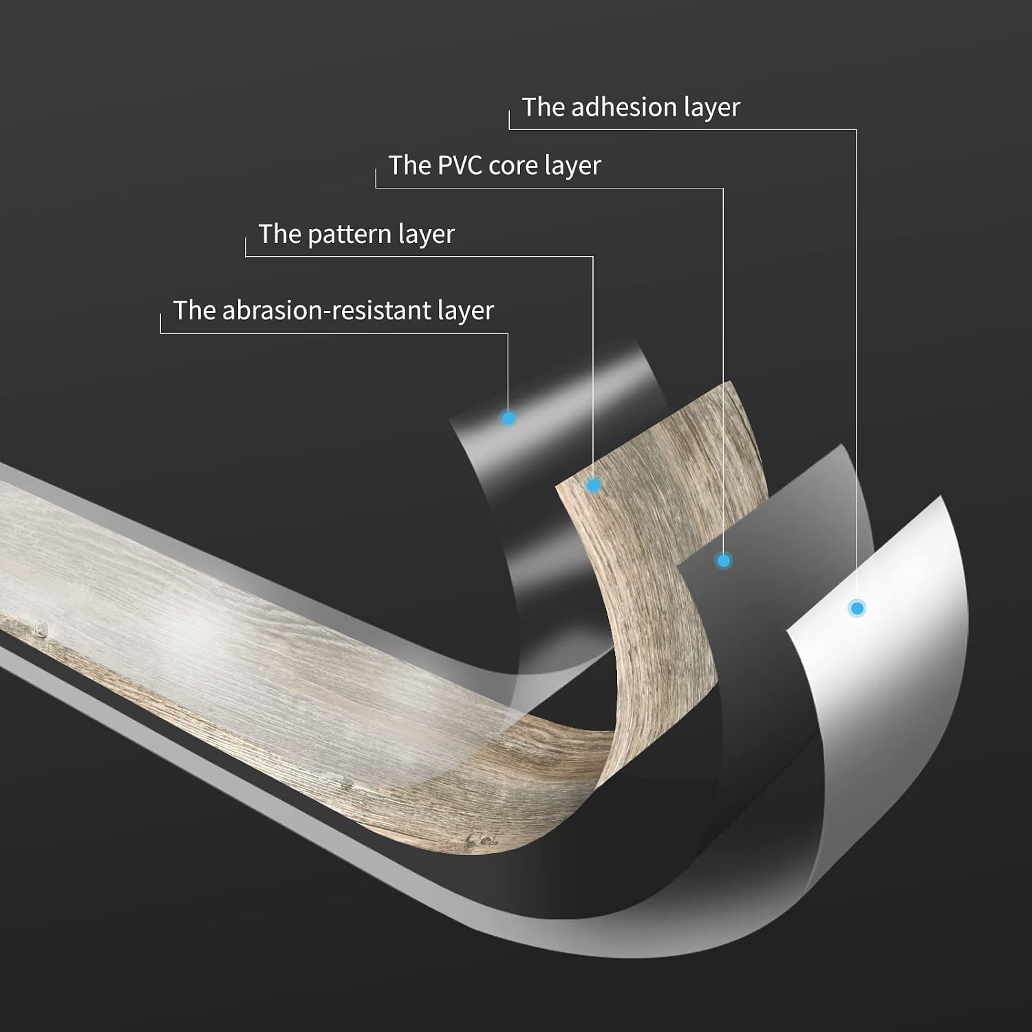 Thumbnail 4 de Art3d A43204 Peel-and-Stick Floor Tiles, Old Wood Look, 36-Pack