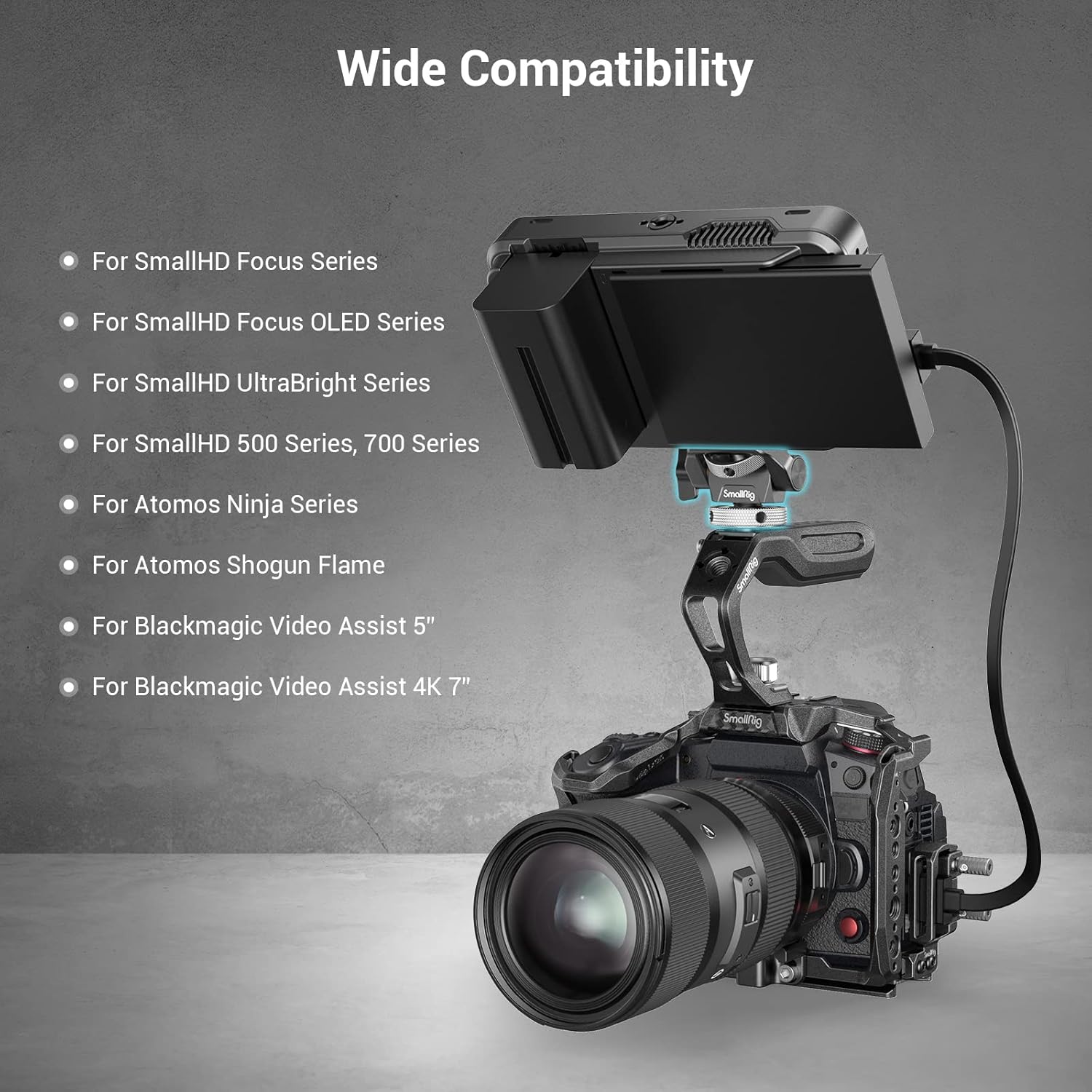 Detalle de (LIVELLO) SMALLRIG 2905B supporto per monitor con cold shoe, 360° e inclinazione fino a 180°