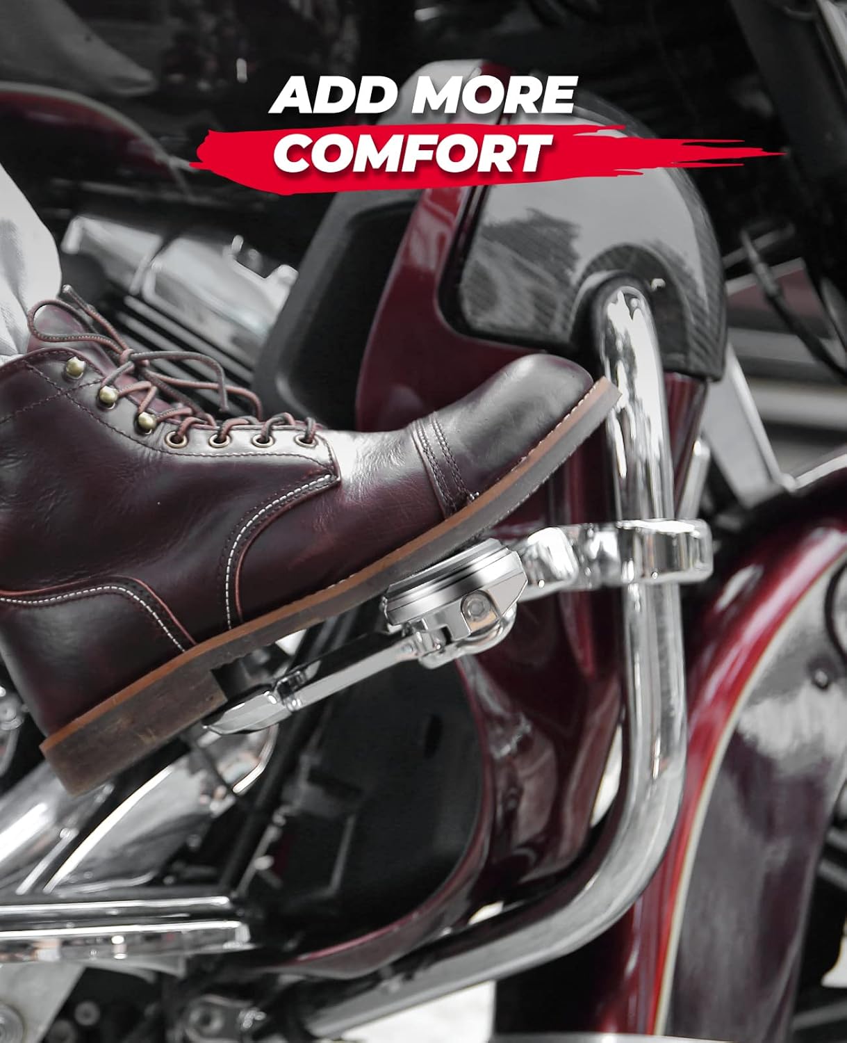 Thumbnail 1 de KEMIMOTO Motorcycle Highway Pegs with Flip-Out Heel Rests for 1-1/4" Engine Guard Highway Bar