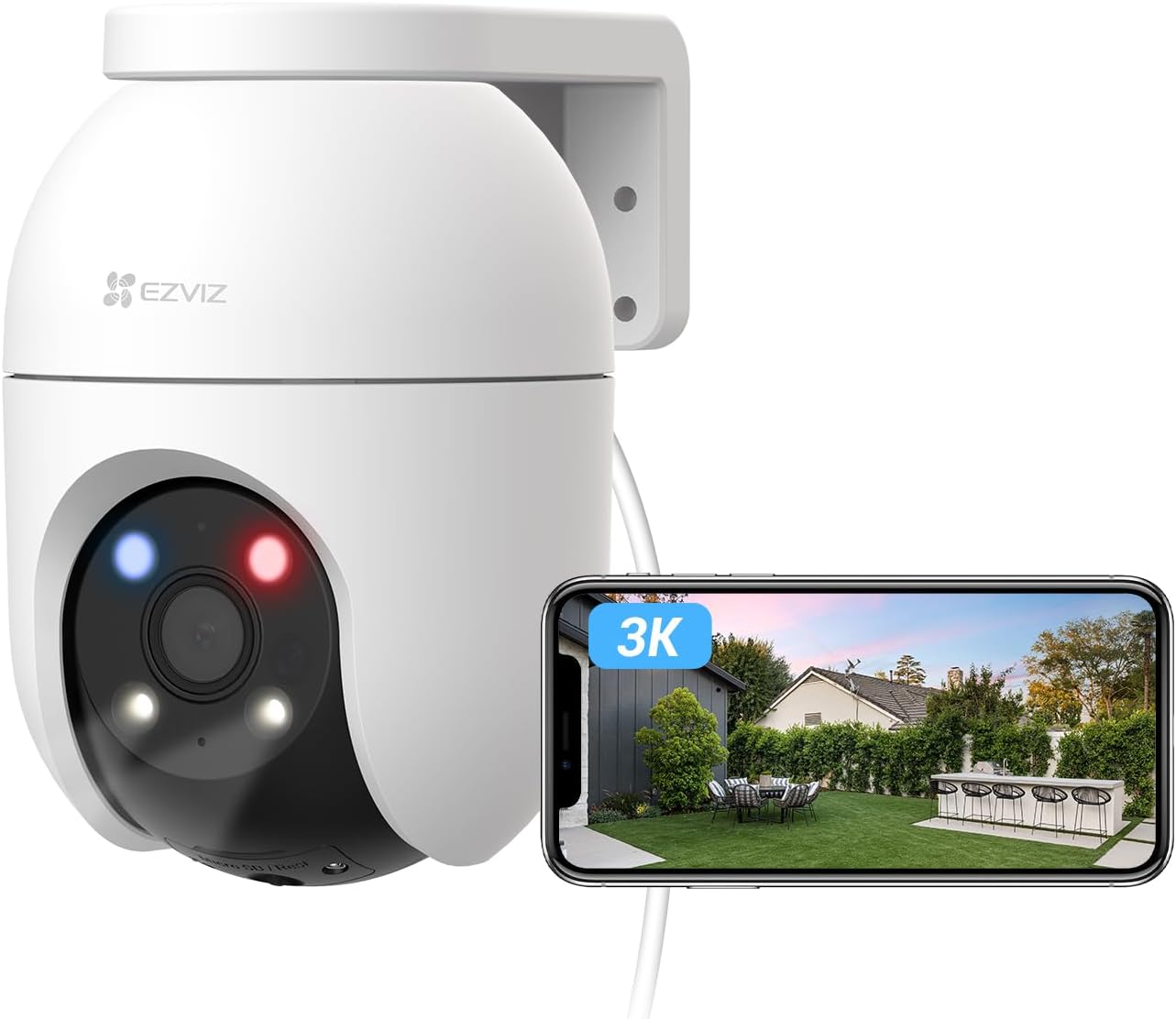 Detalle de EZVIZ C8c 5MP utomhuskamera med 3K, färgnattseende och automatisk spårning