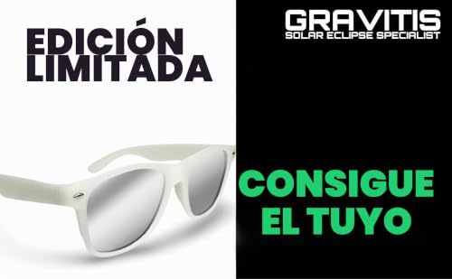 Detalle 2 de Gravitis Gafas Eclipse Solar Homologadas ISO 12312-2 | Glow-in-the-Dark y Reutilizables