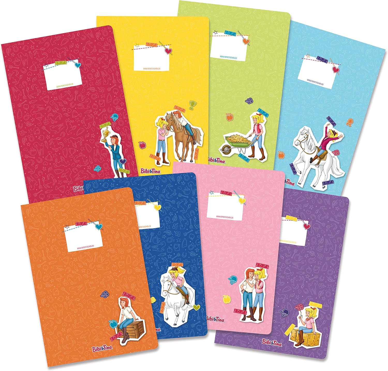 Detalle de Papierdrachen Schnellhefter aus Karton DIN A4 – Bibi & Tina Set 4 (8 Stück, 350 g/m²)