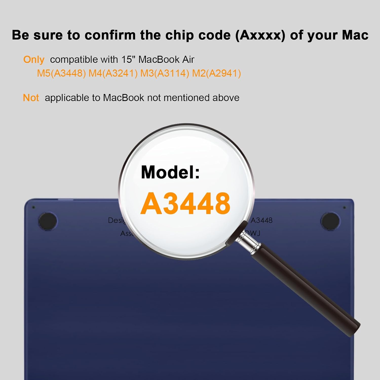 Thumbnail 1 de elegr Matte Crystal Case for MacBook Air 15.3-inch (Midnight Transparent) — ultra-thin hard shell