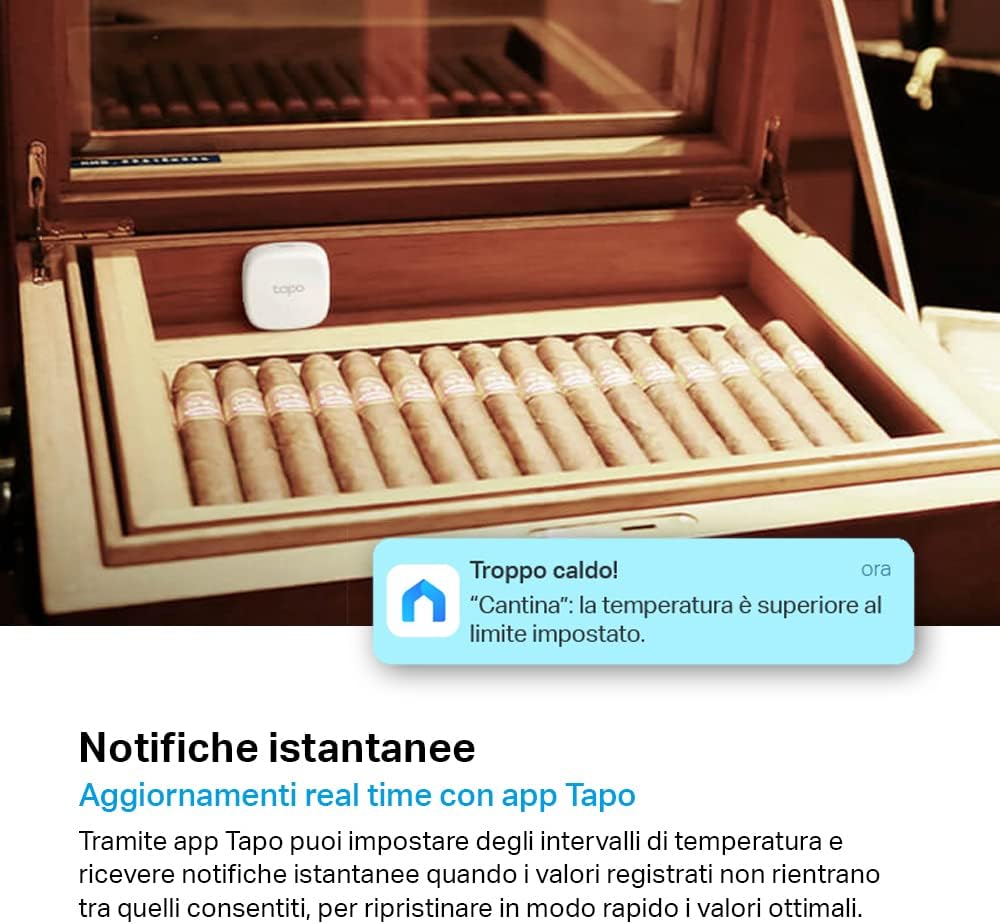 Detalle de Tapo T310: Monitoraggio di temperatura e umidità con sensore svizzero ad alta precisione