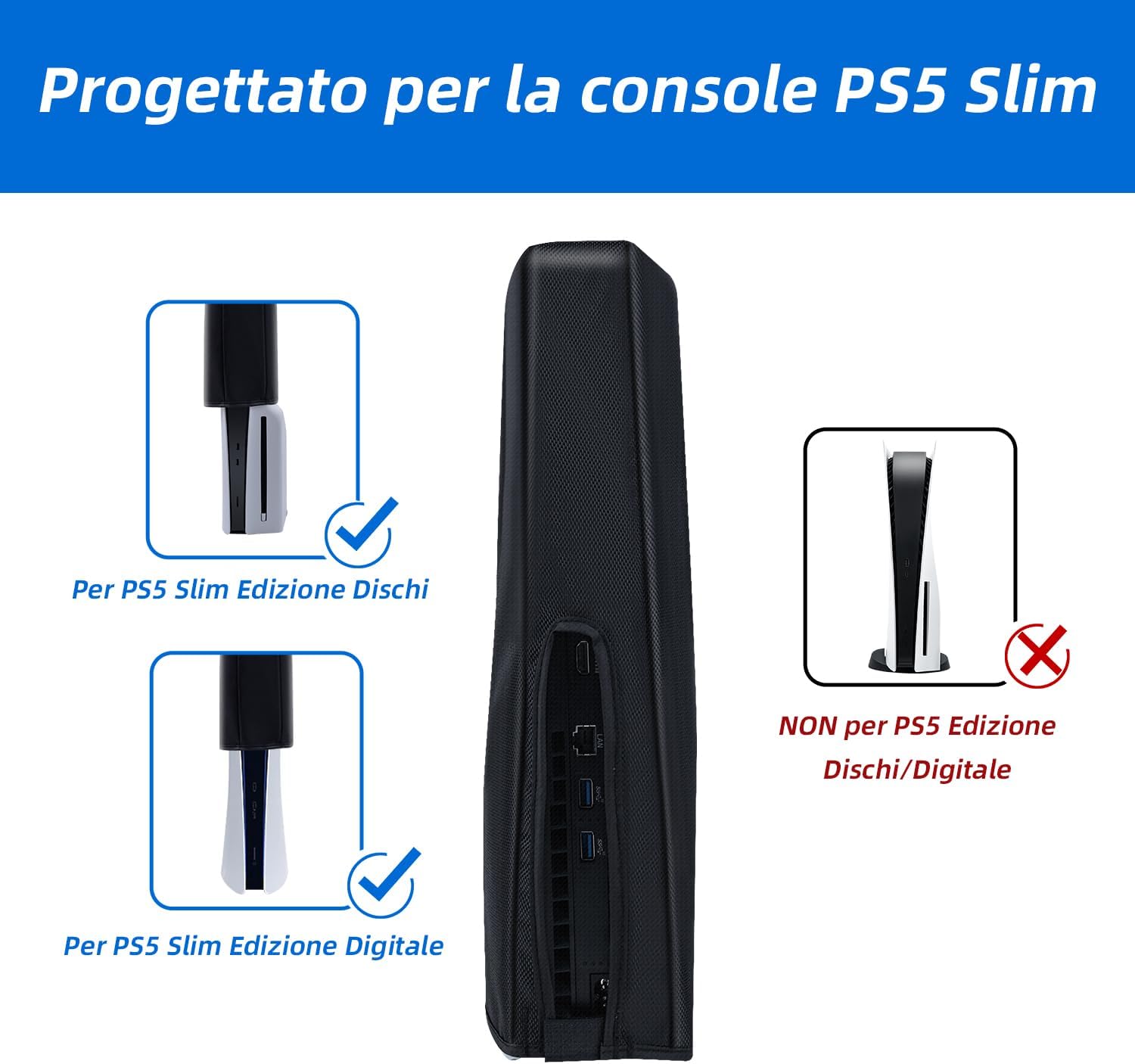 Detalle de Tolesum Custodia PS5 Slim Antipolvere Nero