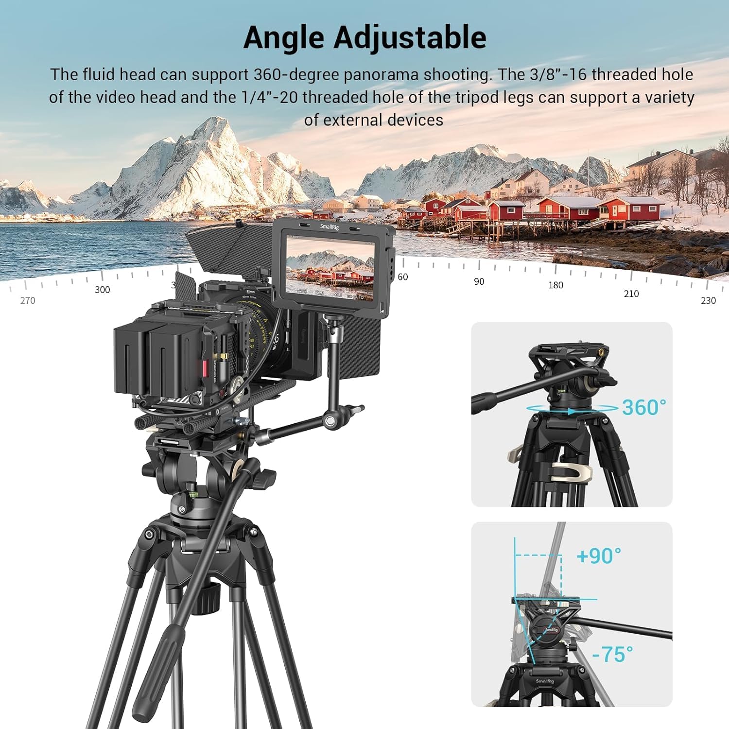 Detalle 2 de SMALLRIG AD-01 trépied vidéo 186 cm