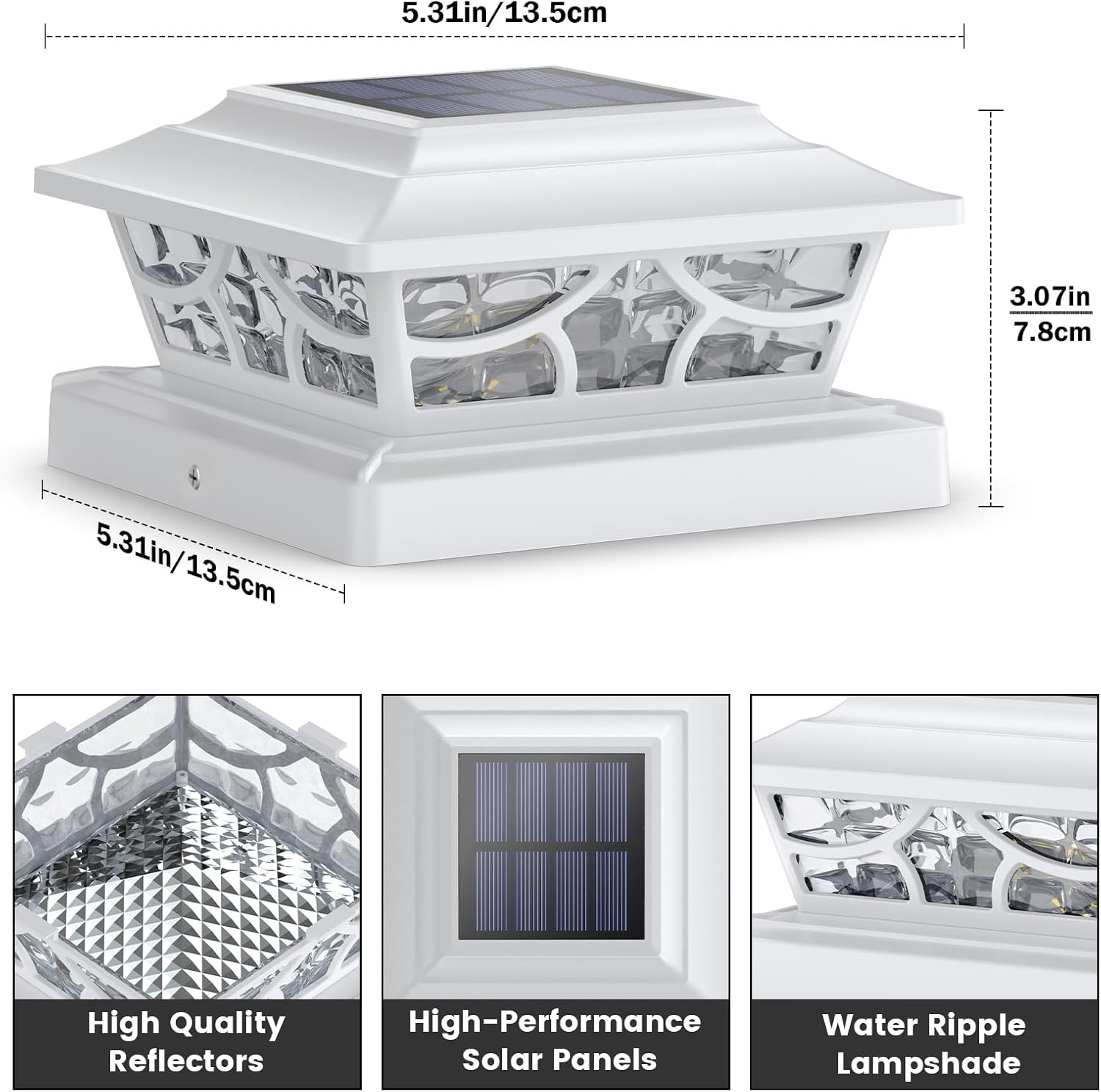 Detalle 2 de Siedinlar Solar Post Cap Lights Outdoor