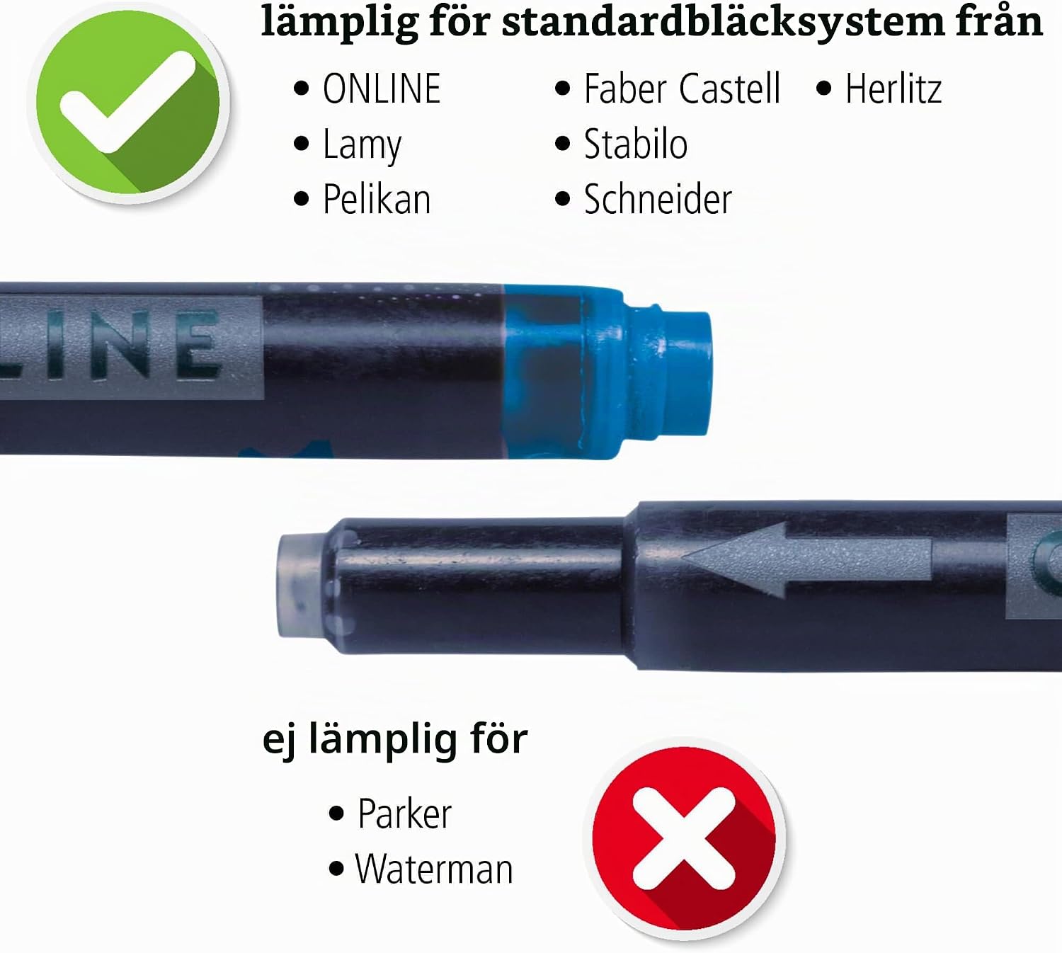 Detalle de Online 17028 bläckpatroner, 20-pack i fyra färger med dubbelsidig passform