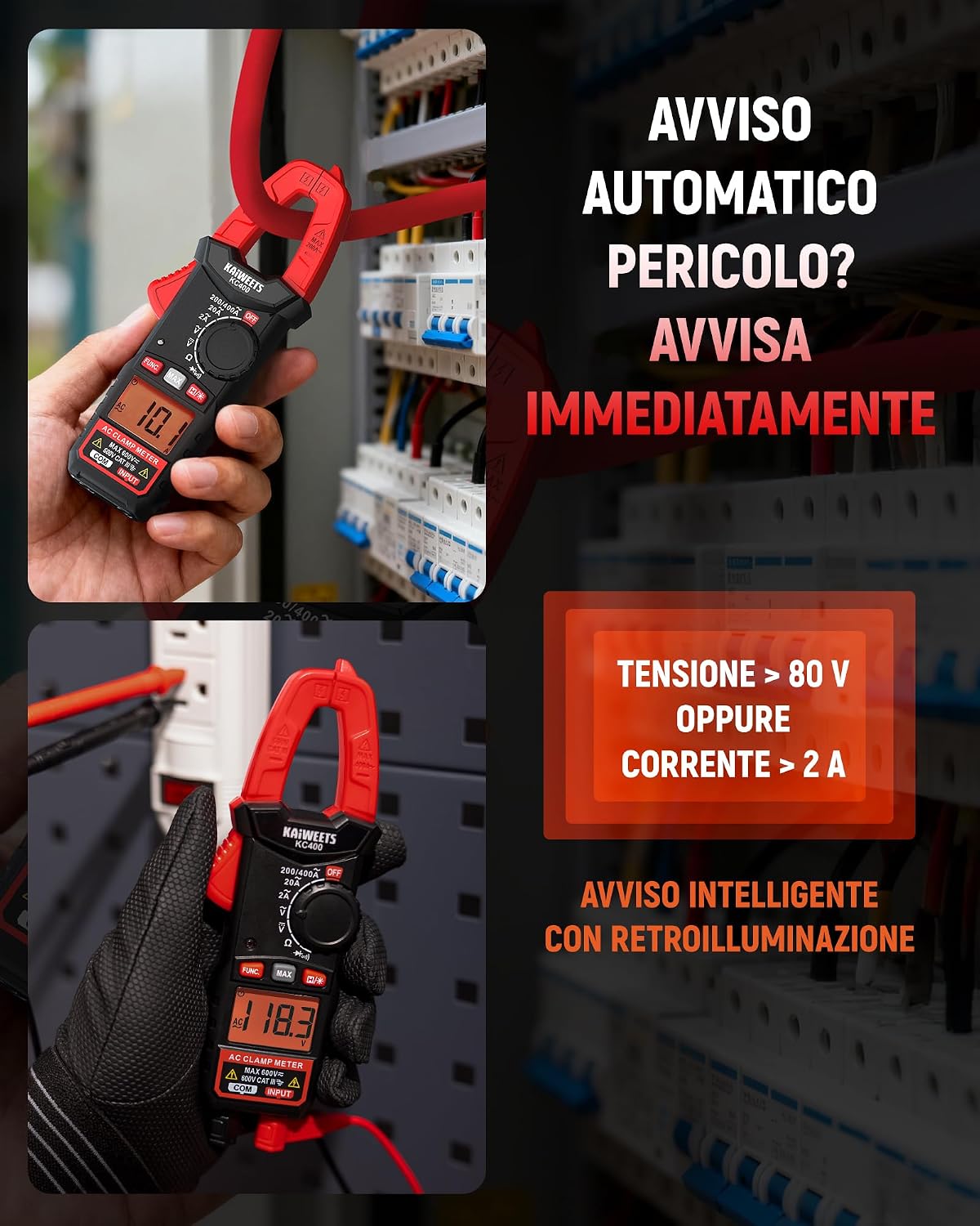 Thumbnail 4 de KAIWEETS KC400 Pinza Amperometrica 400 A 🛠