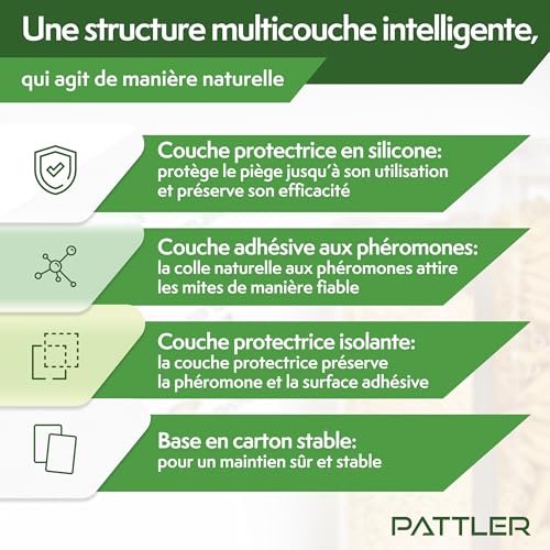 Thumbnail 6 de PATTLER Anti Mites Textiles avec Phéromones – 8 Pièces, Pièges Adhésifs pour Armoire et Penderie