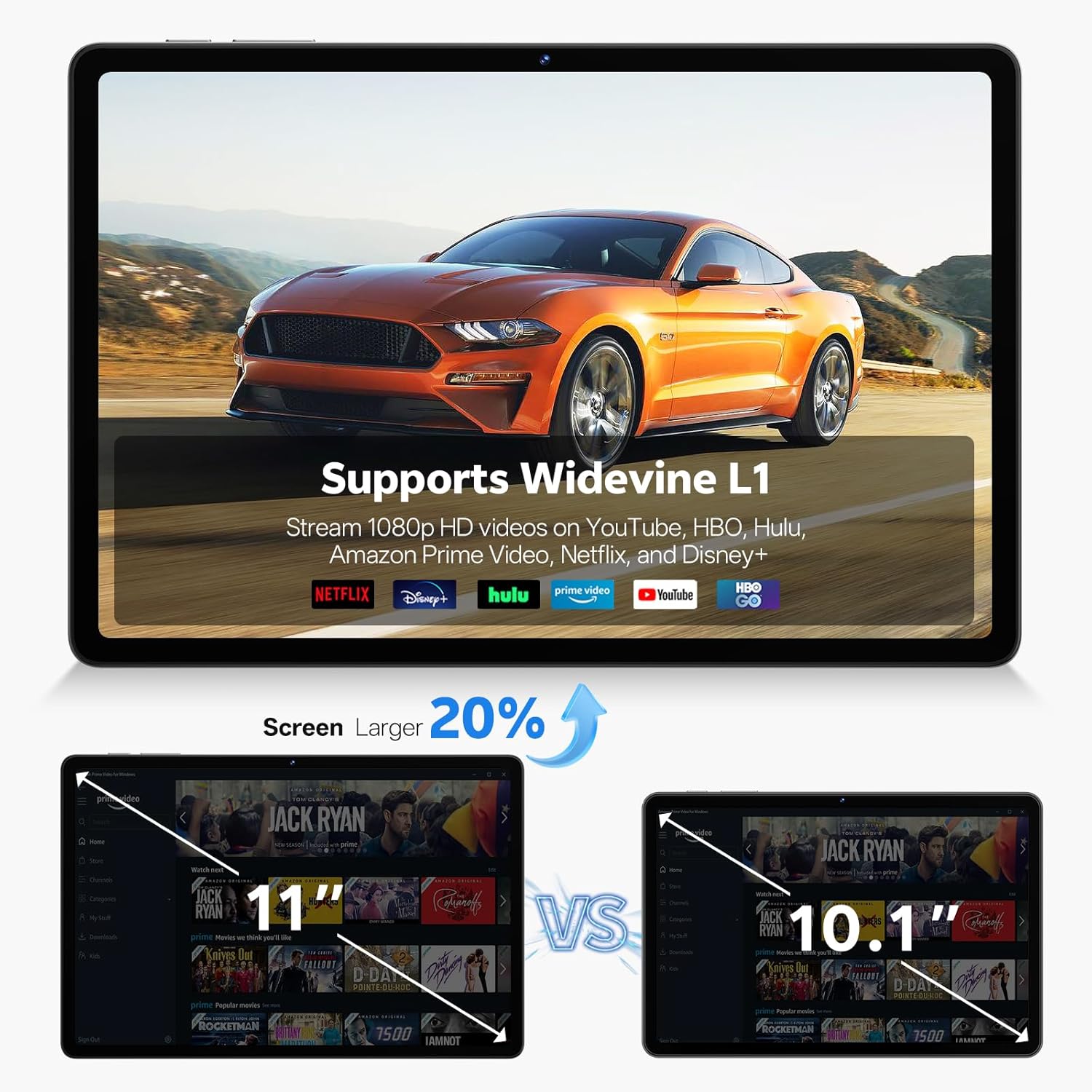 Detalle de Frameflow Tablet 11 inch with Android 16, 20GB RAM, 128GB ROM (Gray)