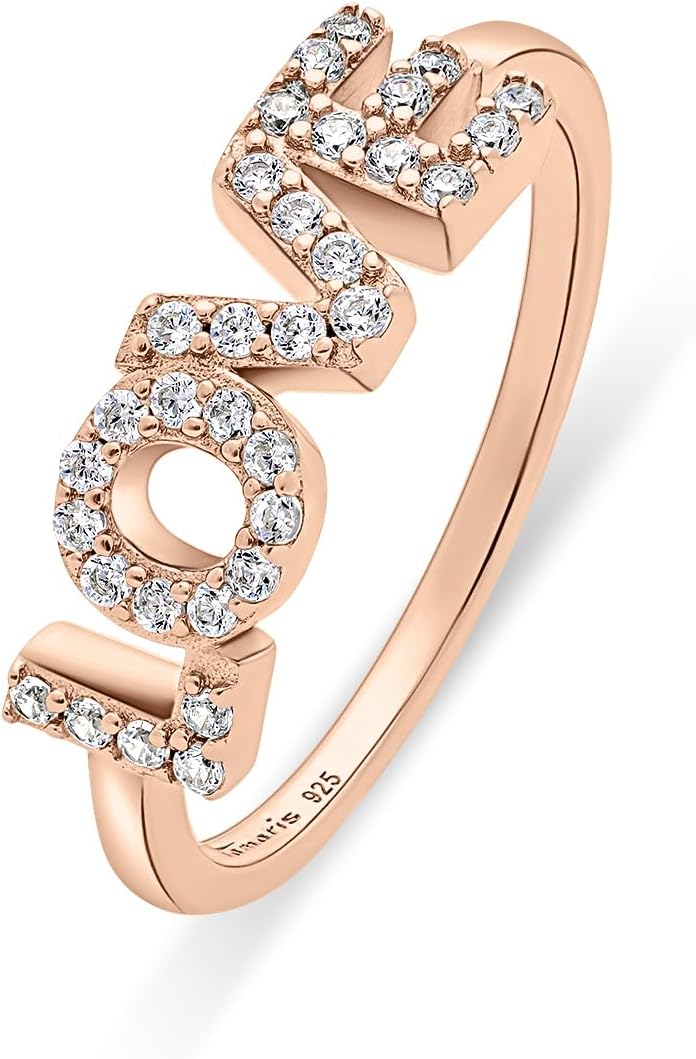 Thumbnail 4 de Tamaris Love-Ring aus 925er Silber – LOVE-Schrift mit Zirkoniasteinchen, Größe 54