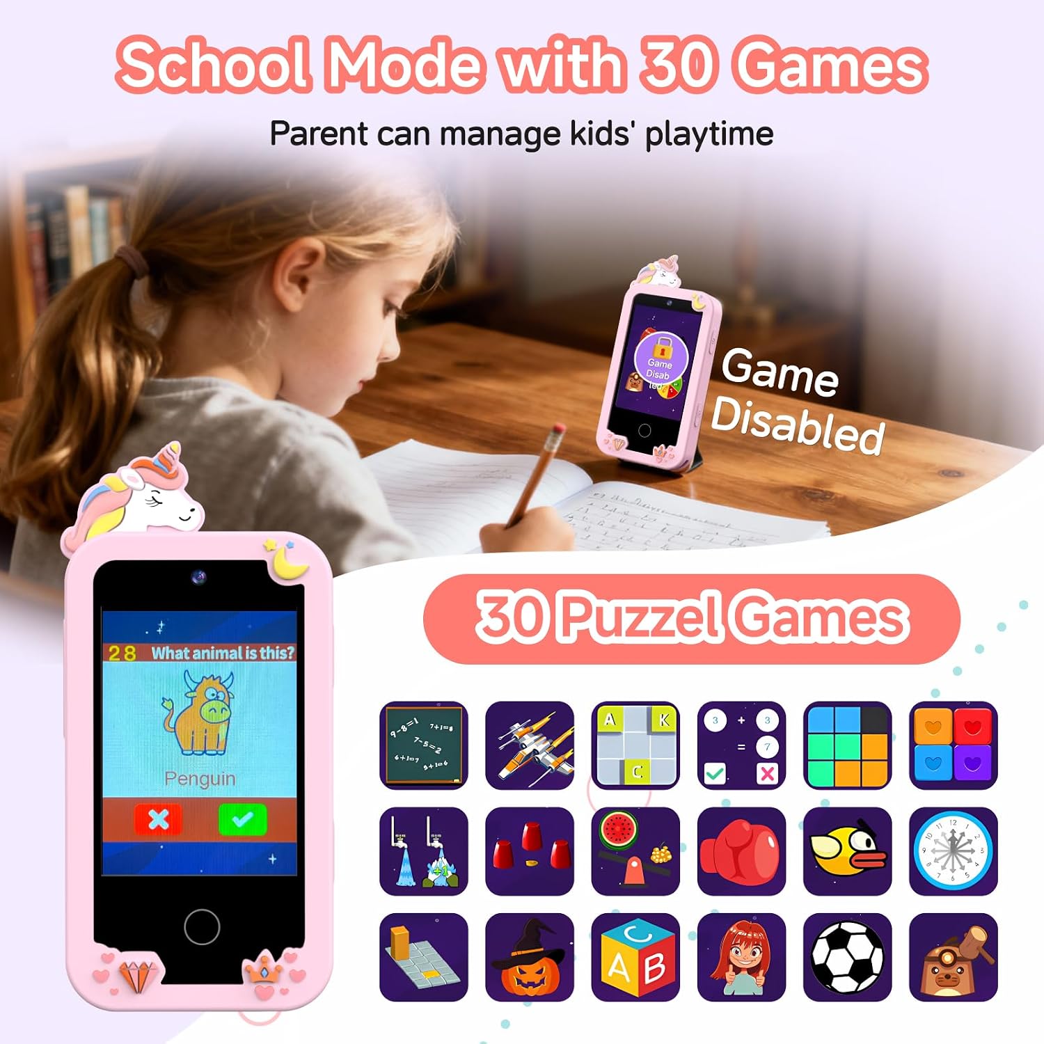 Thumbnail 4 de Kids Touchscreen Learning Phone for Ages 3‑9