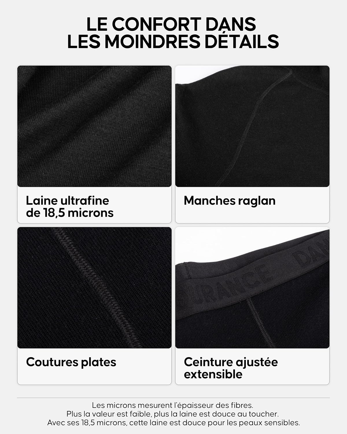 Detalle 2 de DANISH ENDURANCE Merino thermische set voor dames, 250 g/m², isolerend