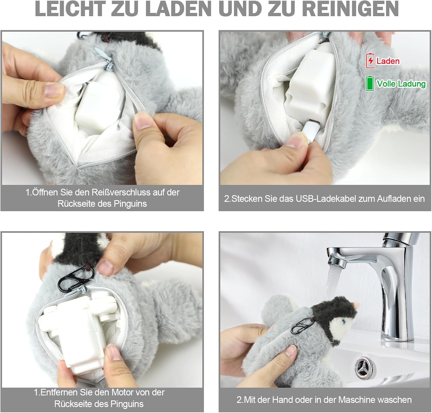 Thumbnail 4 de Nepfaivy elektrisches Pinguin-Katzenspielzeug mit Katzenminze, aufladbar per USB – interaktiv zur Selbstbeschäftigung