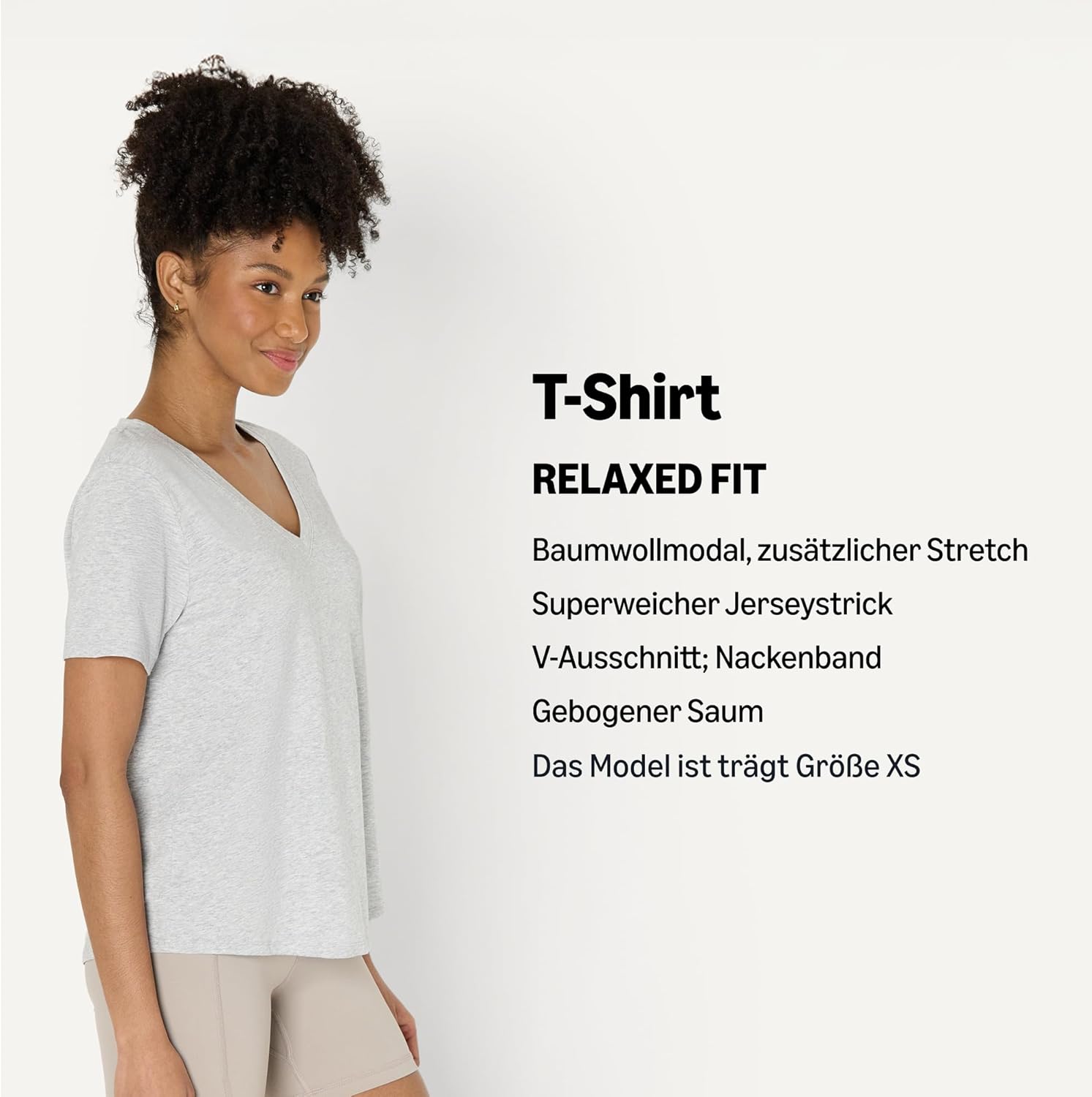 Thumbnail 3 de Amazon Essentials Damen Active Soft Cotton Leichtes Yoga-Workout-T-Shirt mit V-Ausschnitt und kurzen Ärmeln – Relaxed Fit