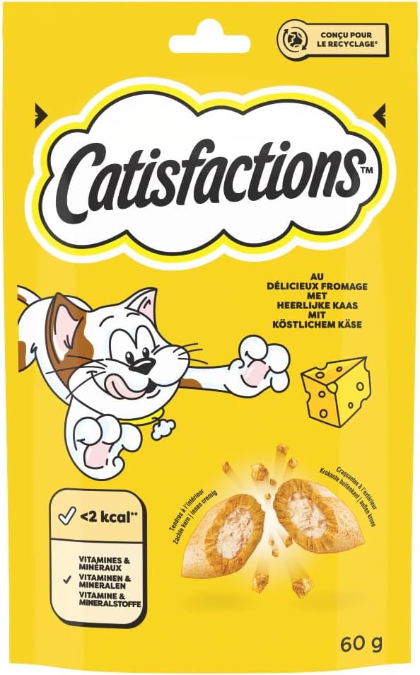 Detalle 2 de CATISFACTIONS Friandises au Fromage – Lot de 6 Sachets 60 g