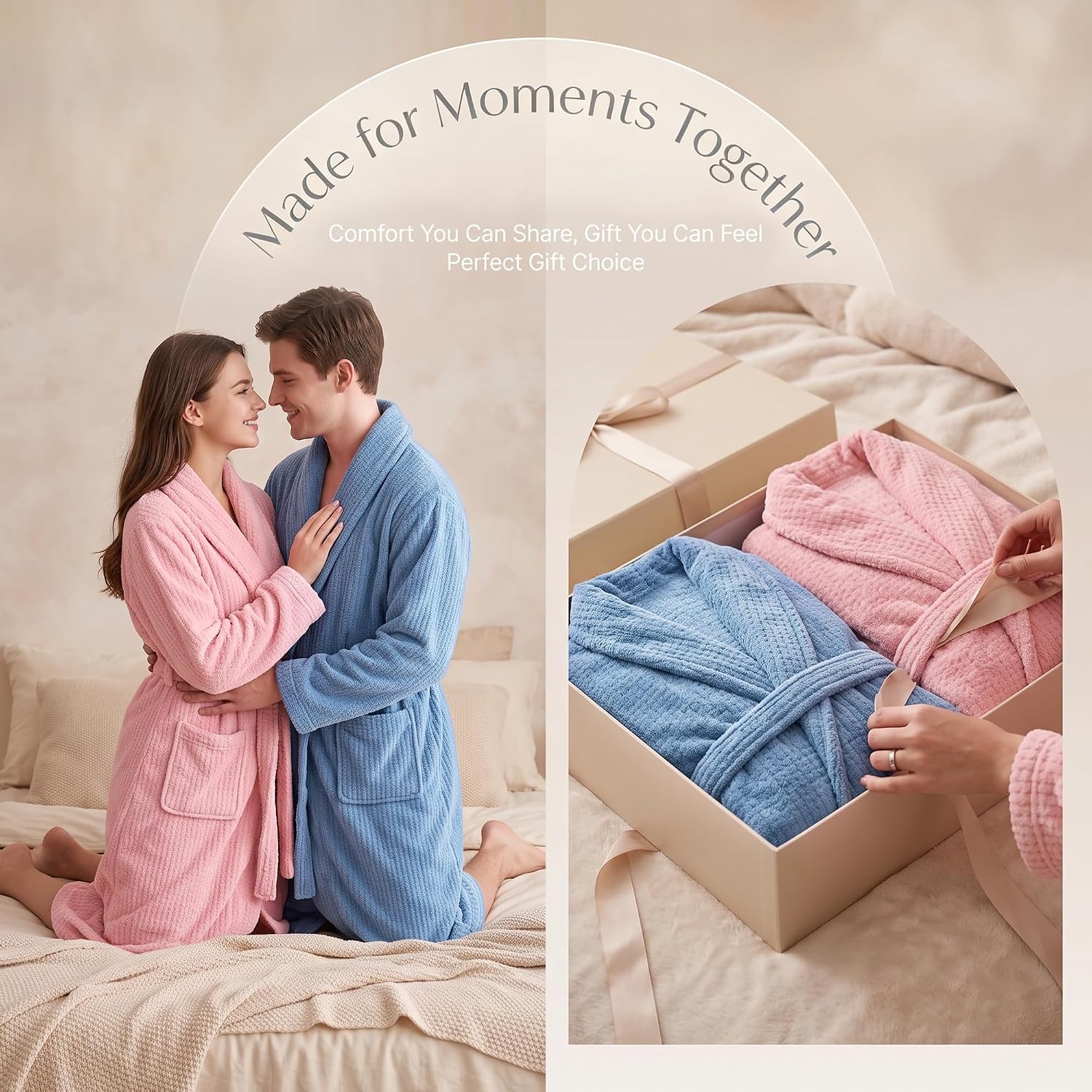 Detalle 2 de PJGGZ Men's Shawl-Collar Bathrobe, Long Soft Towel Robe