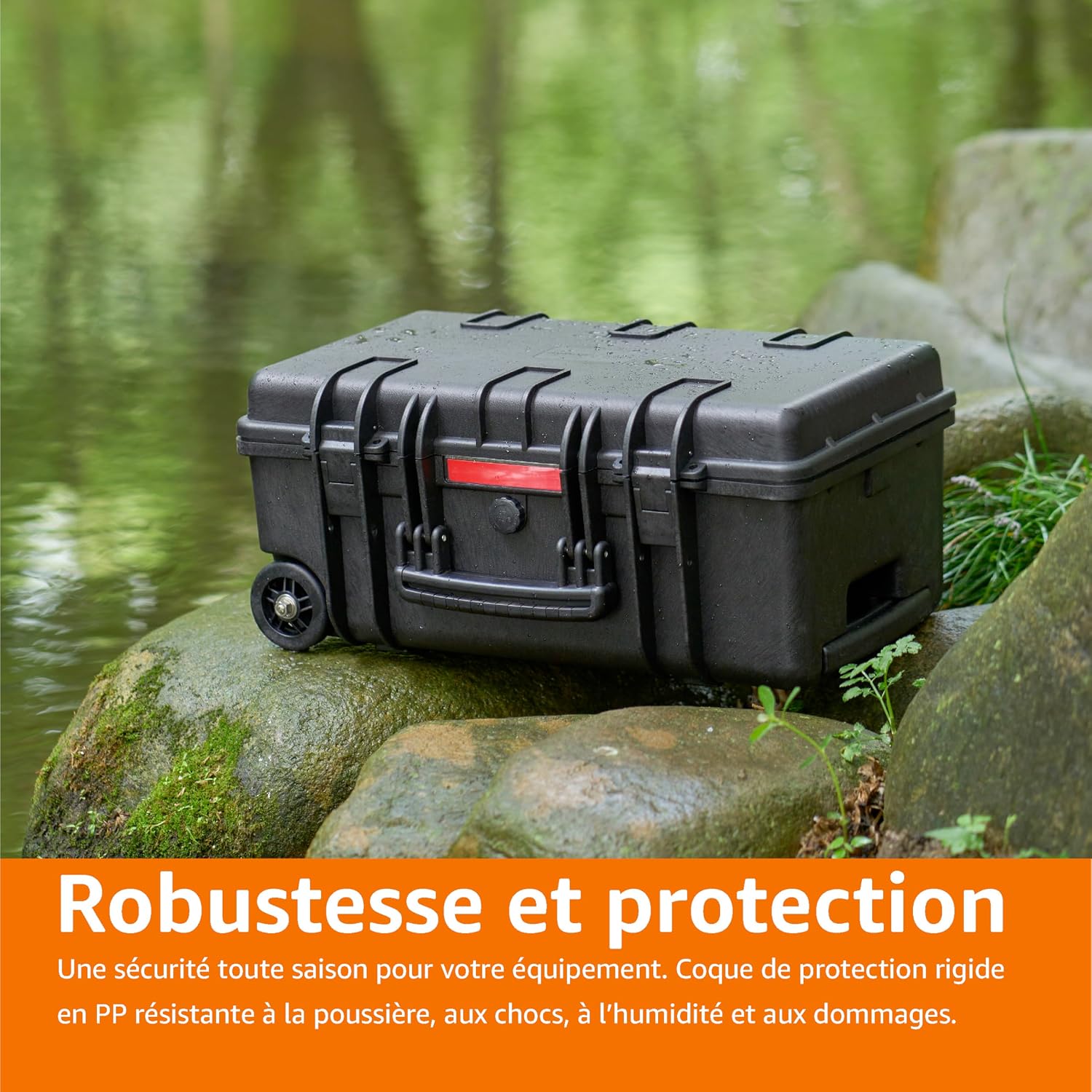 Detalle de Amazon Basics grand étui rigide de protection étanche pour caméra, drone et objectifs (mousse découpable) noir