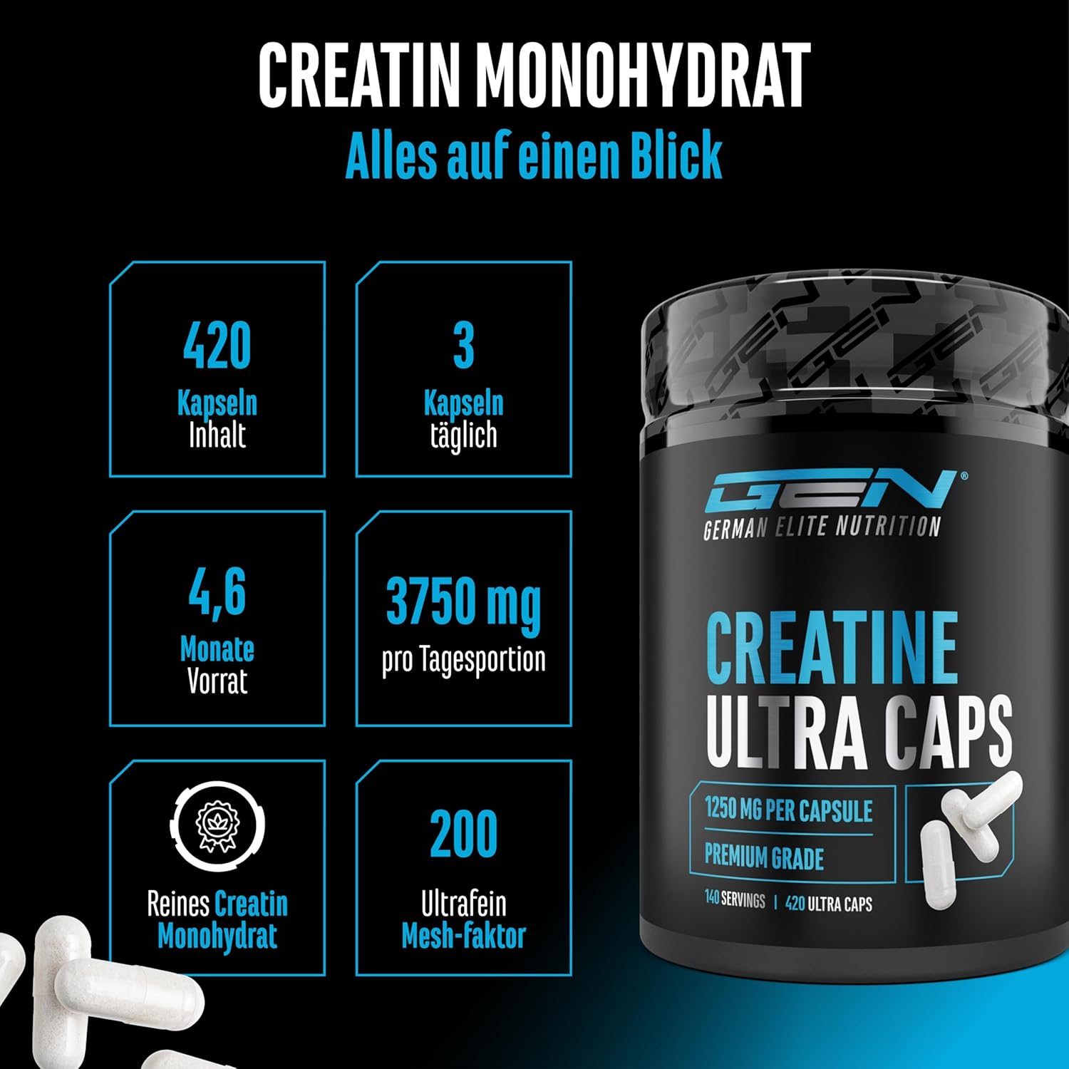 Thumbnail 1 de Creatine Ultra Caps 420 Kapseln 1250 mg