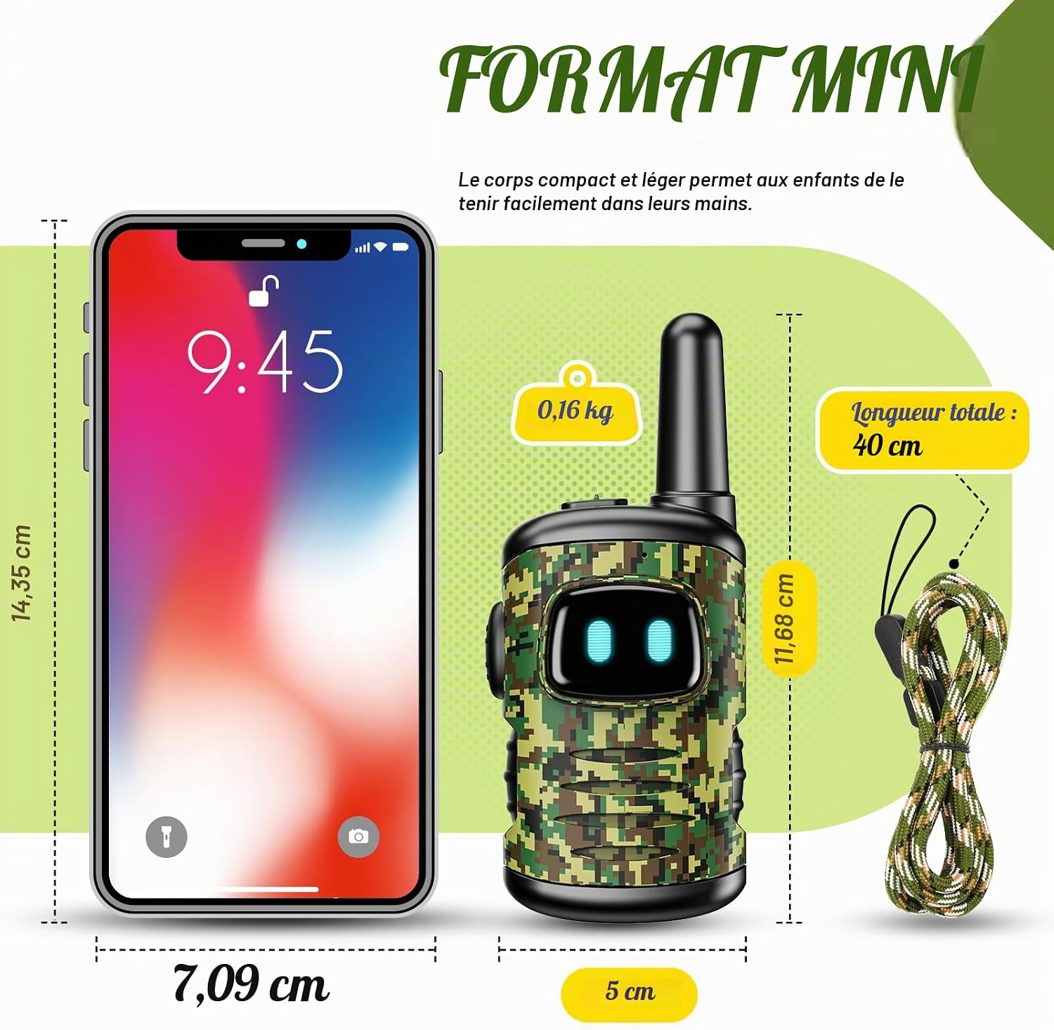Detalle 1 de Adeokay A walkietalkies voor kinderen met 8 kanalen, kompas en fluitfunctie