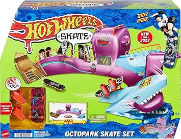Detalle de Hot Wheels HMK01 Parque Skate Pulpo con Monopatín y Zapatillas 🛹