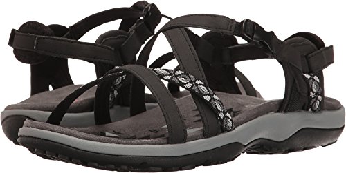 Skechers Reggae Slim Vacay - Sandalias casuales para mujer, Black Duraleather/Webbing (37 EU)