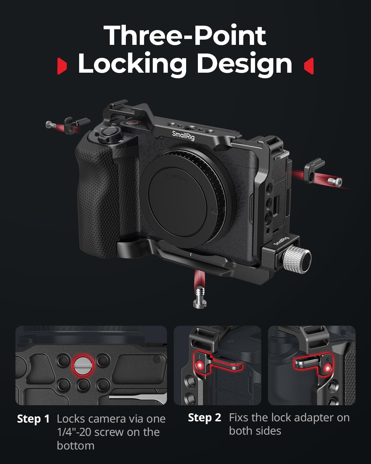 Thumbnail 3 de SmallRig ZV-E1 Cage-Kit 4257 für Sony ZV-E1 – Silikongriff, HDMI-Kabelklemme und integrierte Arca-Schnellwechselplatte