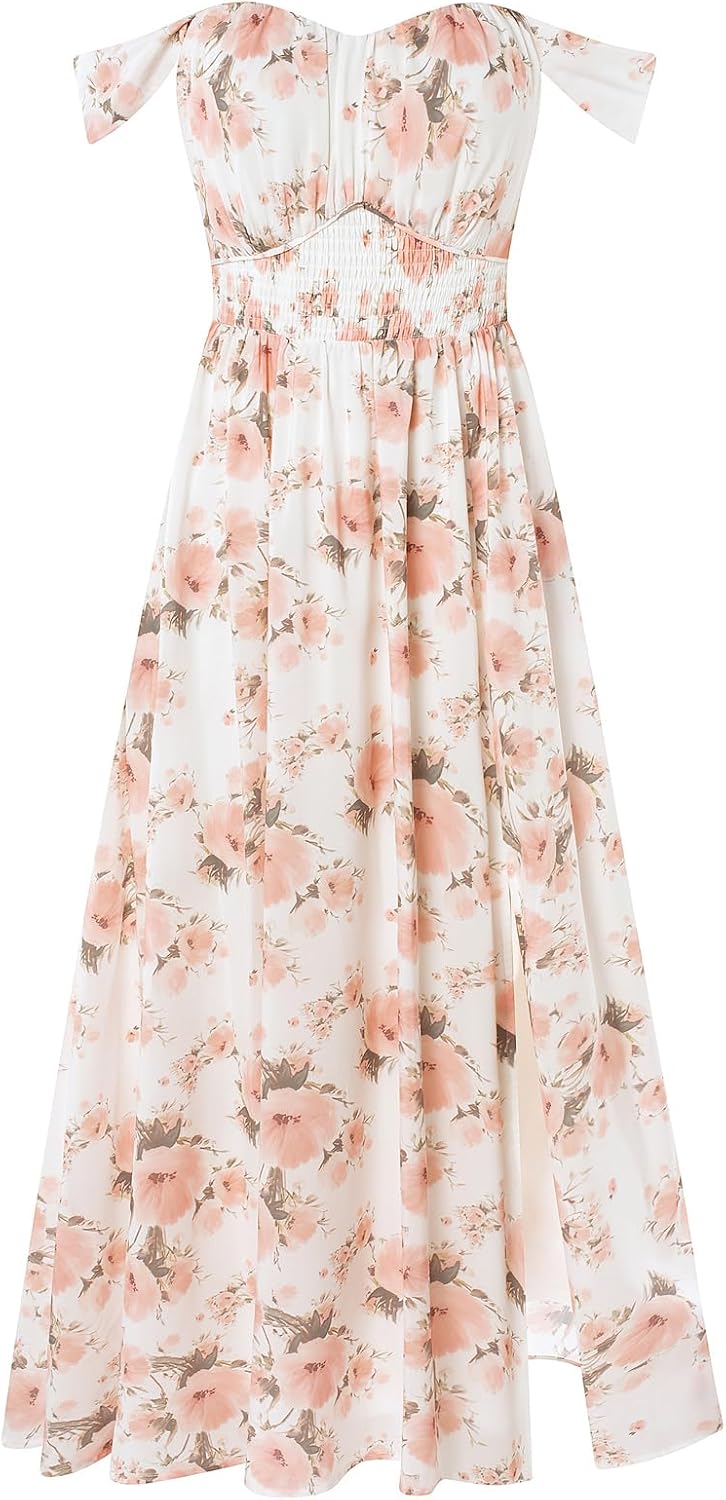 Thumbnail 6 de GRACE KARIN 2026 Women’s Floral Off-Shoulder Maxi Dress for Wedding Guests