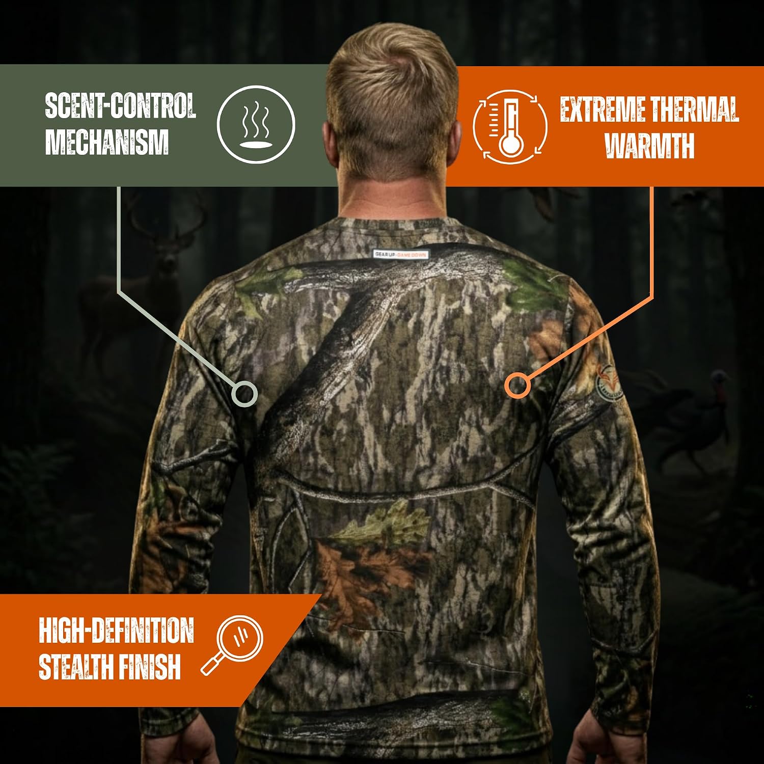 Detalle de Mossy Oak Long-Sleeve Hunting Shirt Cotton Blend
