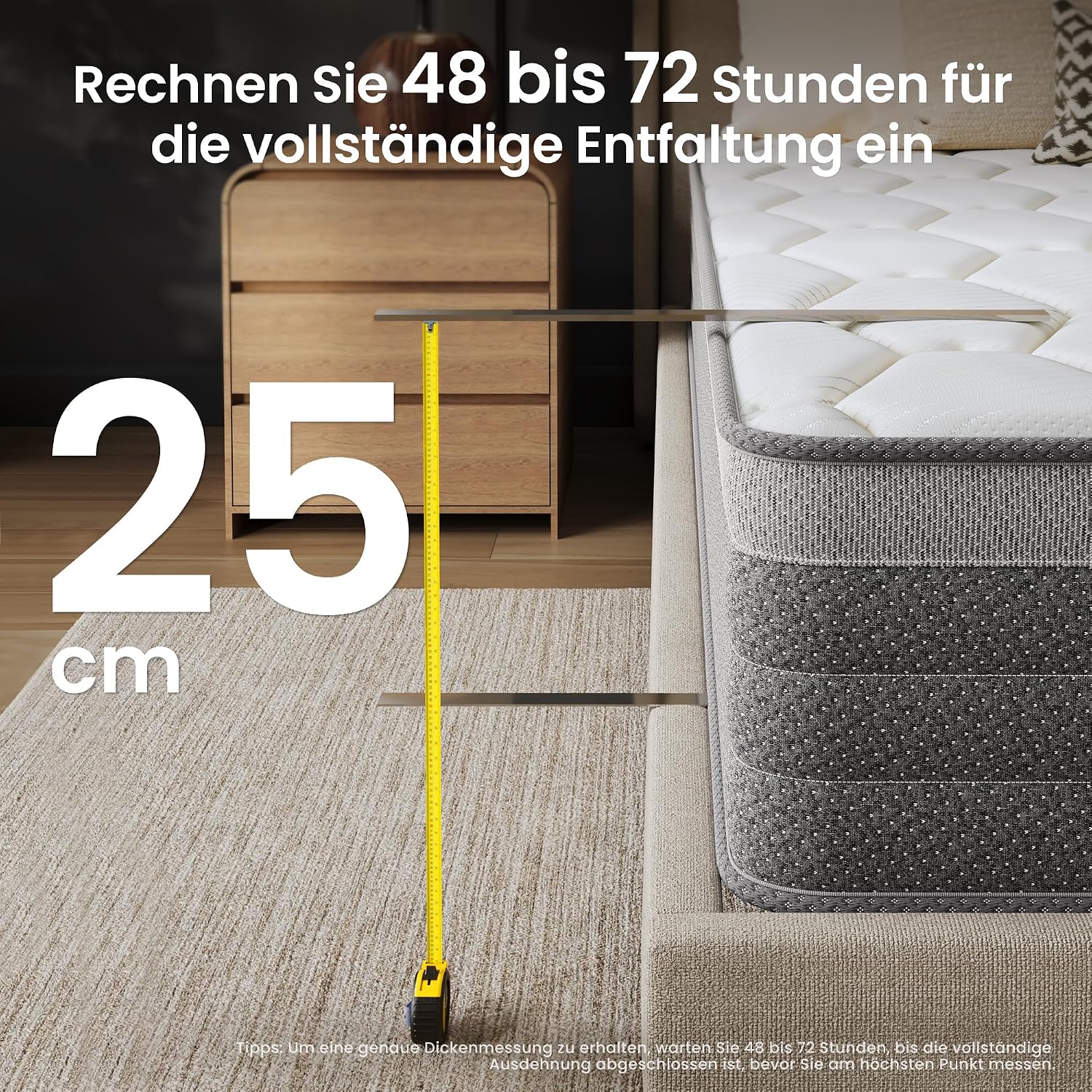 Thumbnail 6 de TXO Matratze 90x200 H3 – Rollmatratze mit Taschenfederkern und 7-Zonen-Komfort