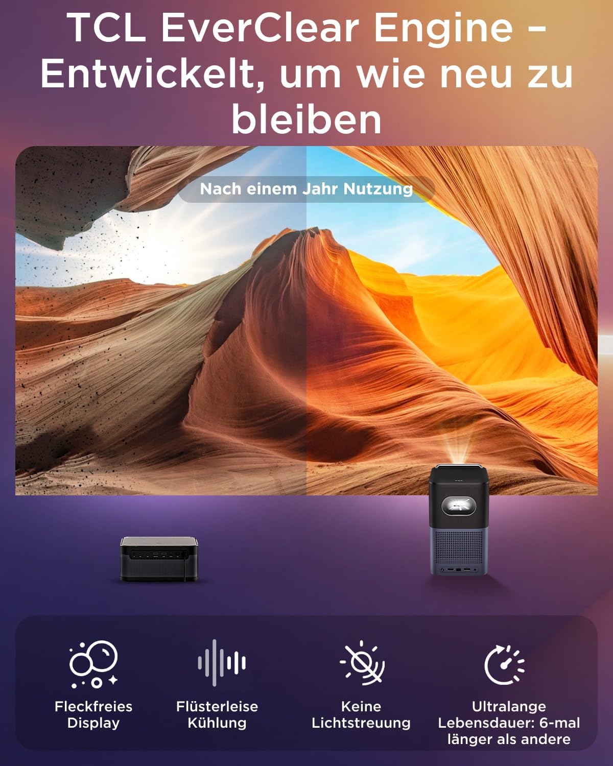 Detalle 2 de TCL A1s Beamer 4K mit 600 ISO Lumen