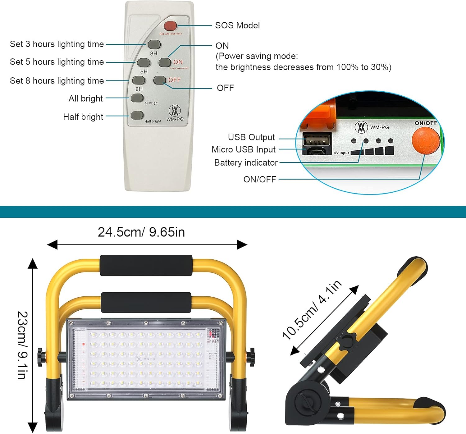 Thumbnail 6 de ERAY Solar 8000LM LED Baustrahler Akku