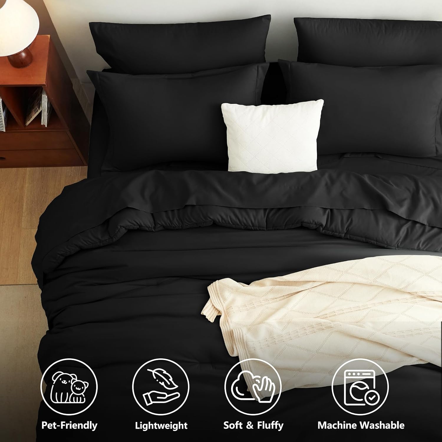 Detalle 2 de CozyLux Queen Comforter Set 7pc