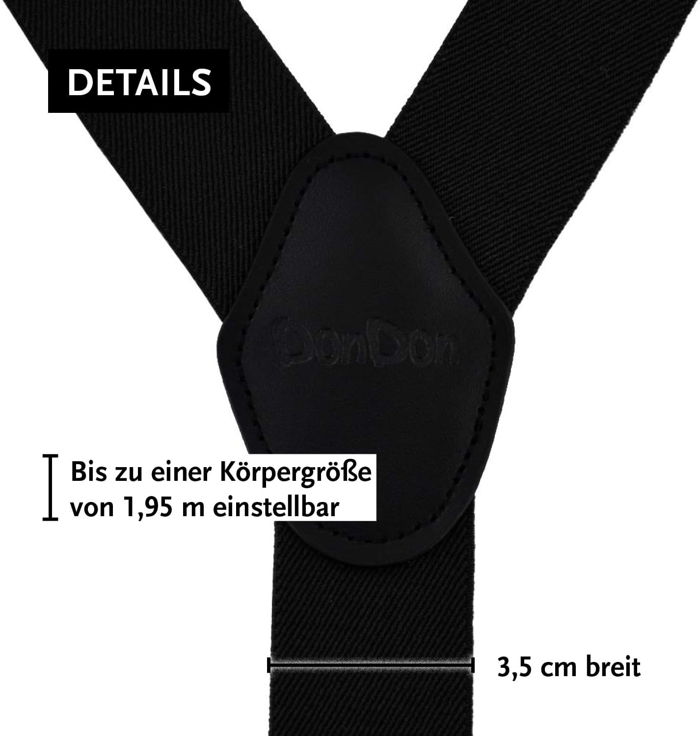 Detalle de DonDon Hosenträger 3,5 cm extra stark