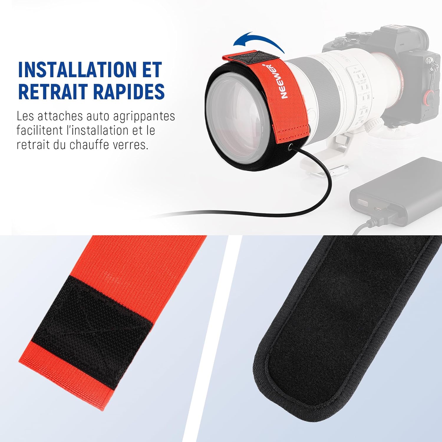 Detalle 2 de NEEWER HW-20B Chauffe-objectif USB 500 mm avec 3 réglages de température (anti-buée) pour photo et astro
