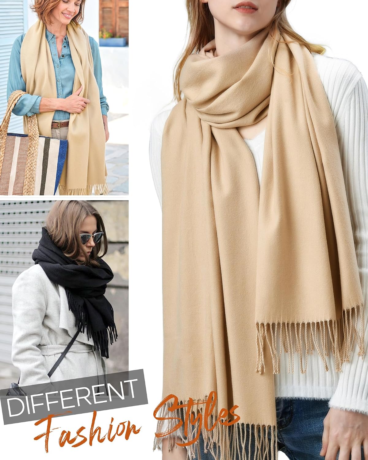 Detalle 2 de FURTALK Shawl Wrap, 25.6 × 76.8 Inches