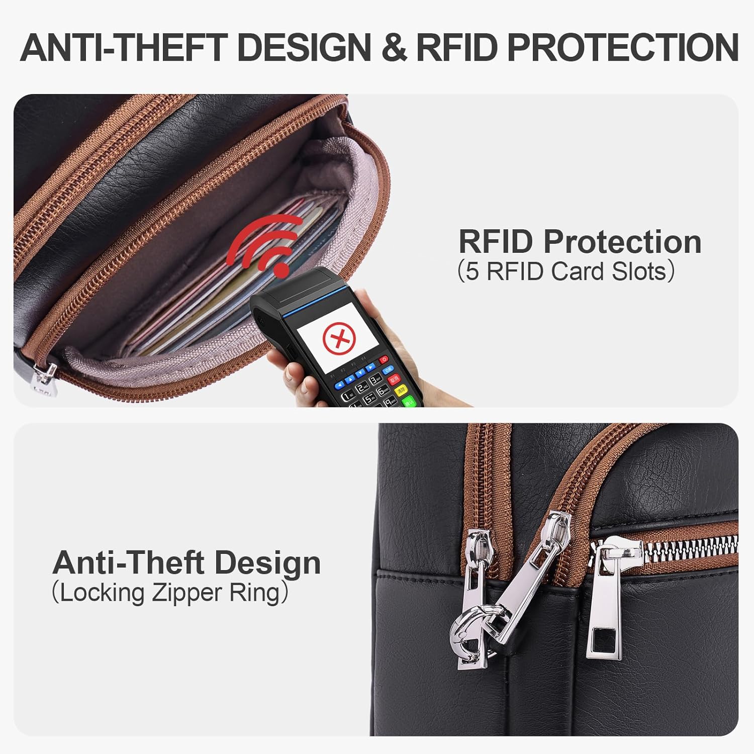 Detalle de Lexiyat anti theft crossbody bag 15cm