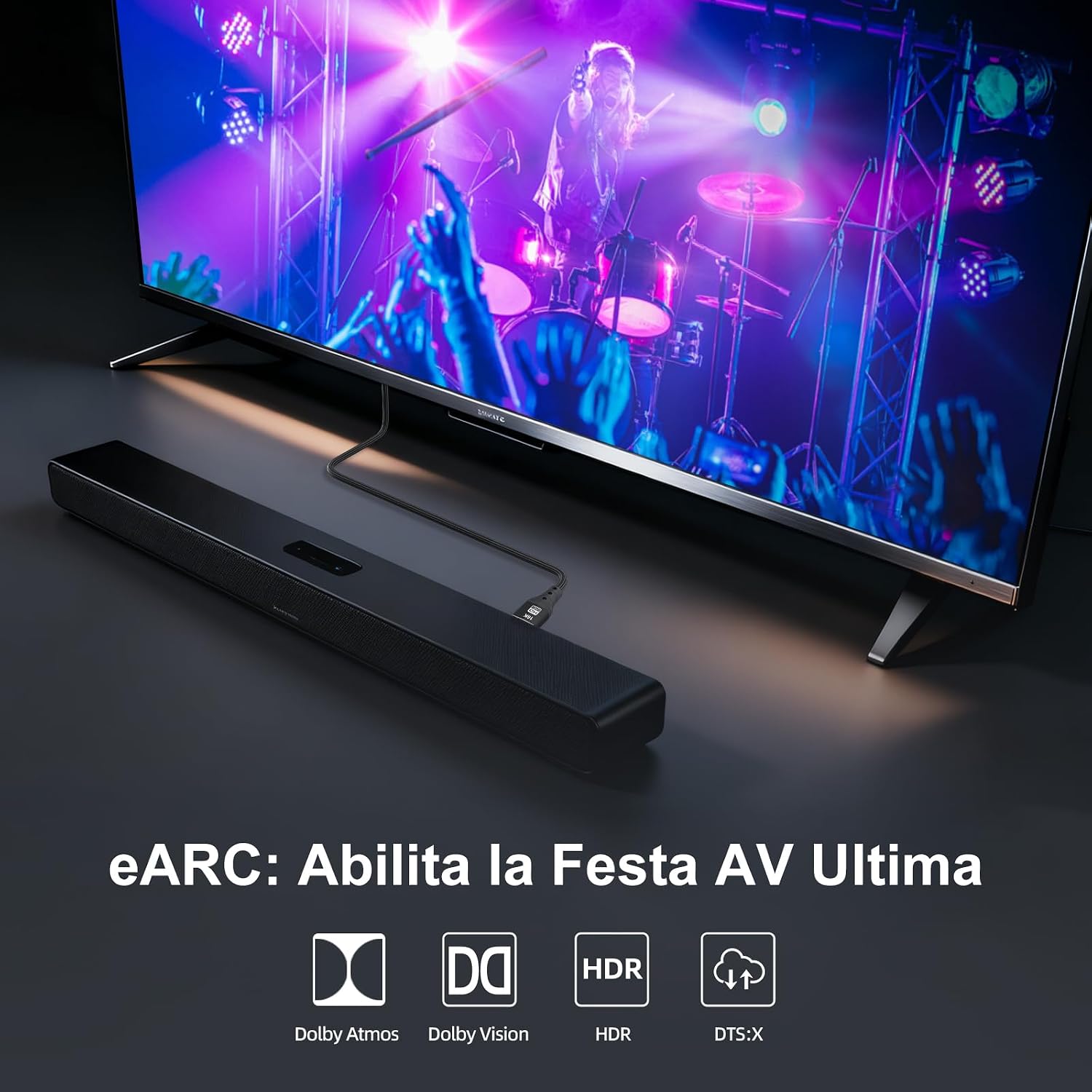 Detalle de ZIKNYDO Cavo HDMI 2.2 0,5m – Ultra High Speed 96 Gbps, HDR avanzato e compatibilità completa
