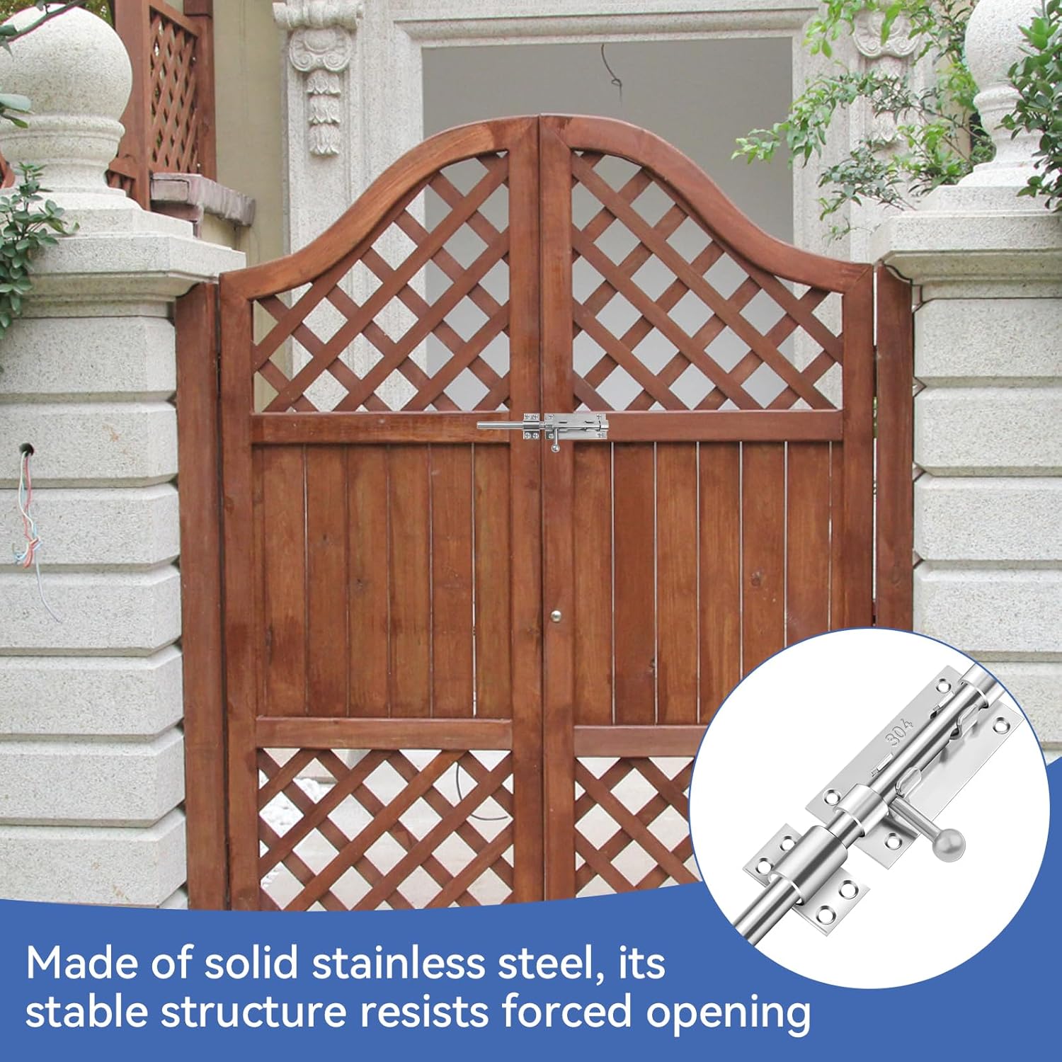 Thumbnail 5 de MISIQIMA Torriegel 195 mm aus Edelstahl 304 mit Vorhängeschlossöffnung