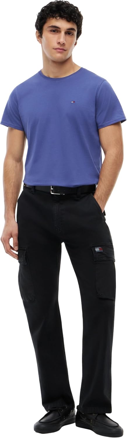 Detalle 2 de Tommy Jeans Tjm Xslim Jersey Tee Dm0Dm04411 S/S T-Shirt Blu (Blue Storm), 3XL — polo slim cotone con branding minimale