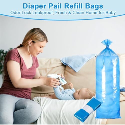 Detalle de JUEDIFX 8 Stück Windeleimer Nachfüllkassetten – 4,5 m, Lavendelduft, kompatibel mit Tommee Tippee, Twist & Click, Angelcare