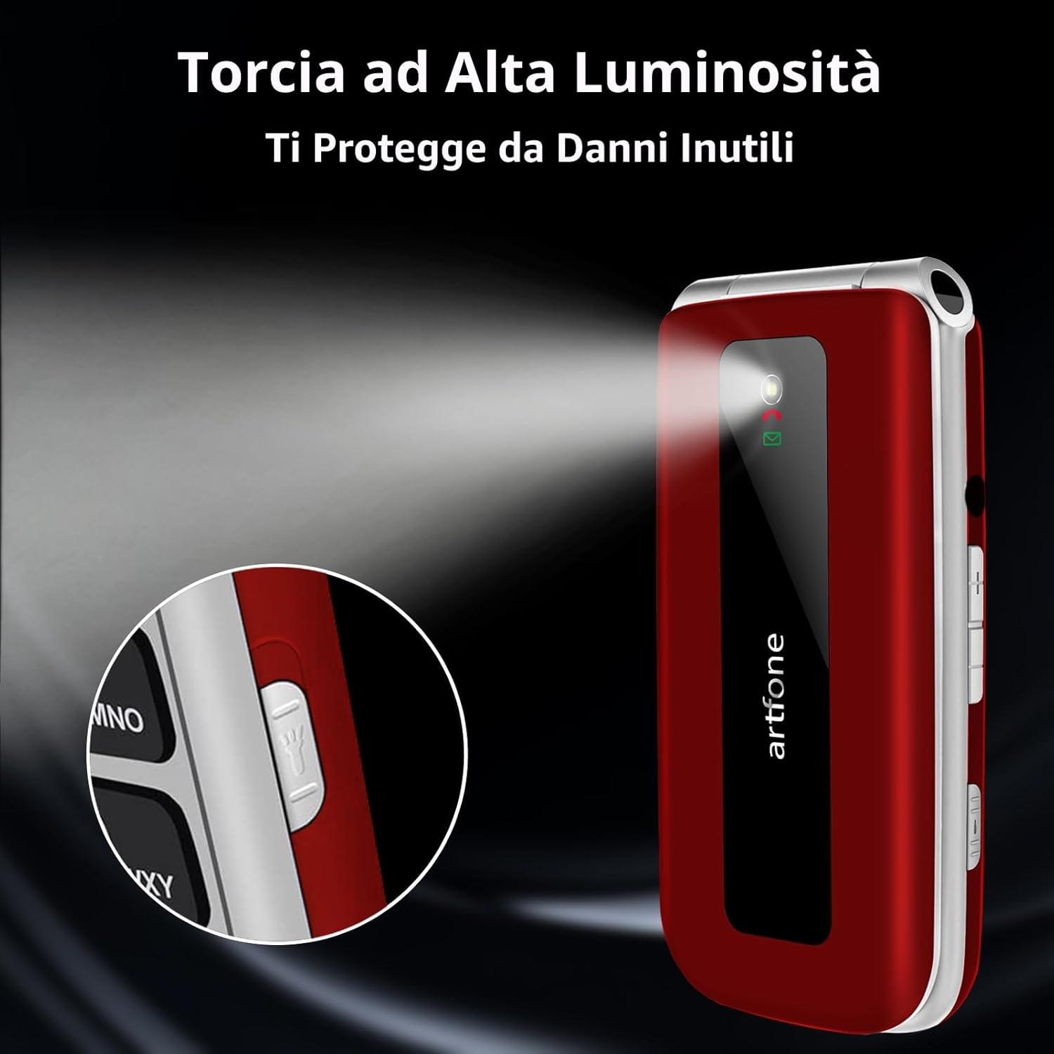 Thumbnail 4 de artfone F20 Rosso telefono per anziani 1300 mAh