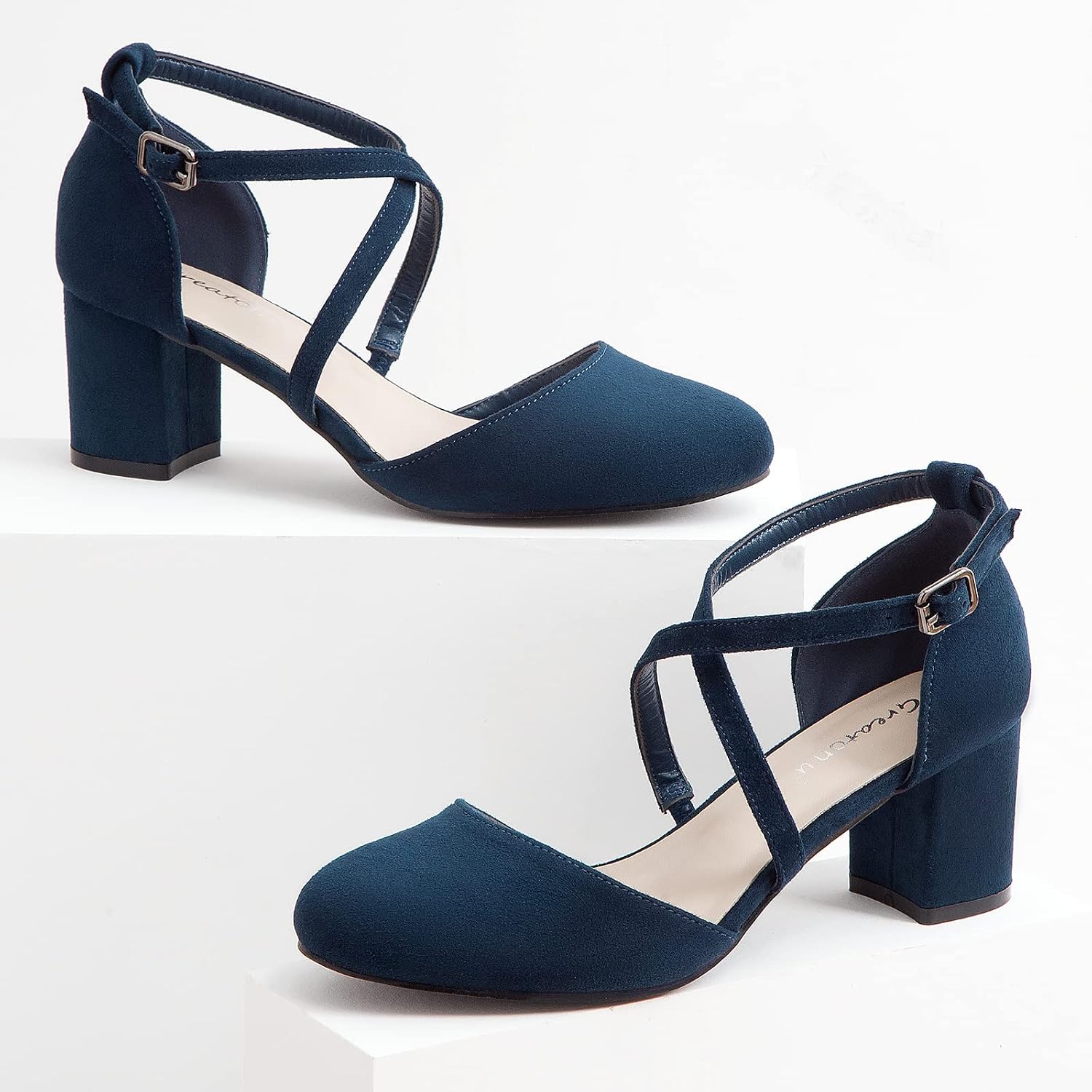 Thumbnail 3 de Greatonu Womens Court Shoes Mid Heel Chunky Dress Sandals