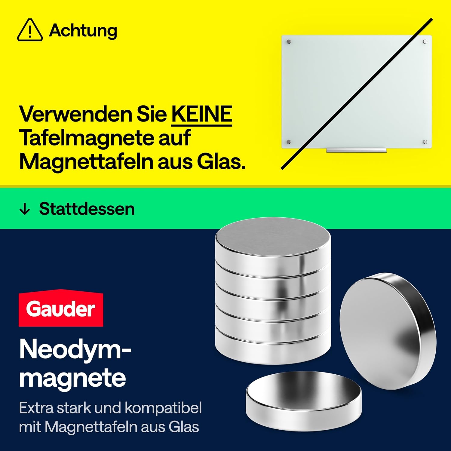 Thumbnail 6 de GAUDER Magnete 62 Stück 18×5 mm Kühlschrankmagnete 🧲