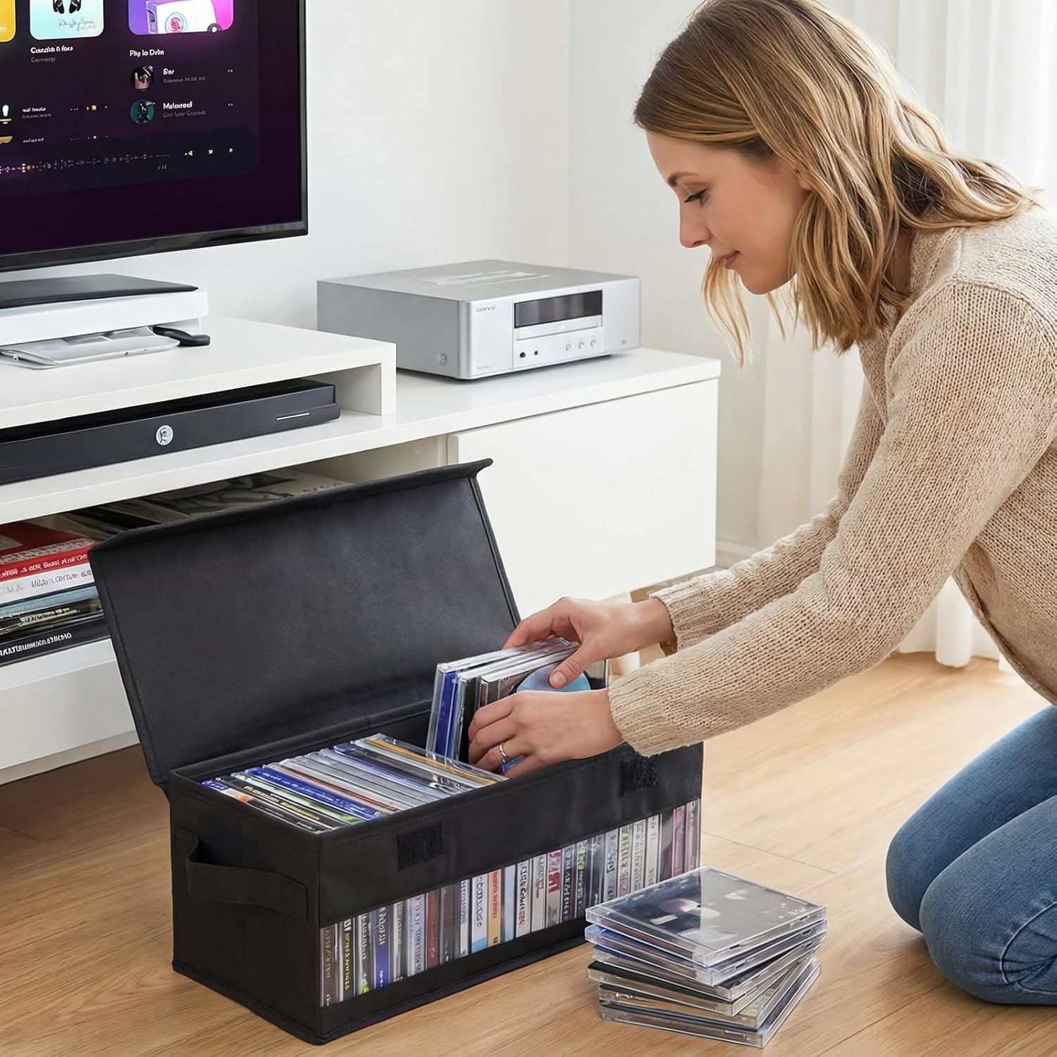 Detalle de Dntorx G8005K-11-N 4-Pack CD Storage Boxes with Clear Windows