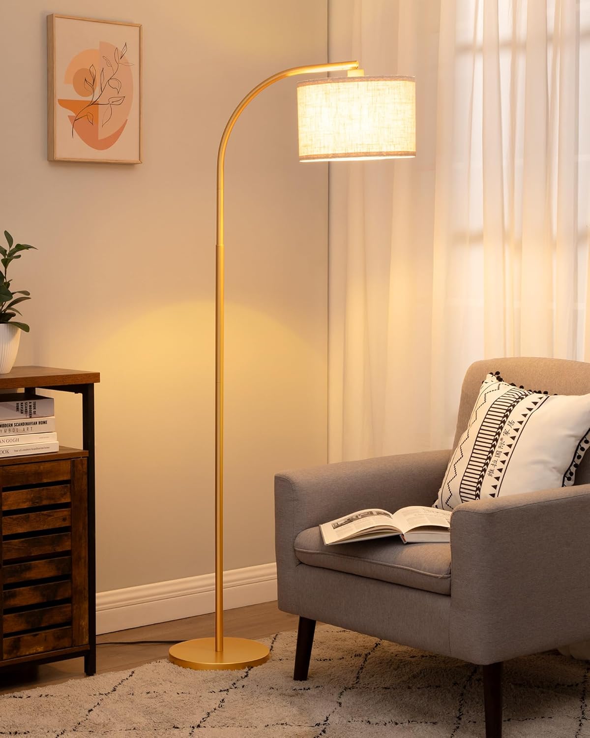 Thumbnail 5 de EDISHINE Stehlampe Wohnzimmer 161 cm mit Bogen